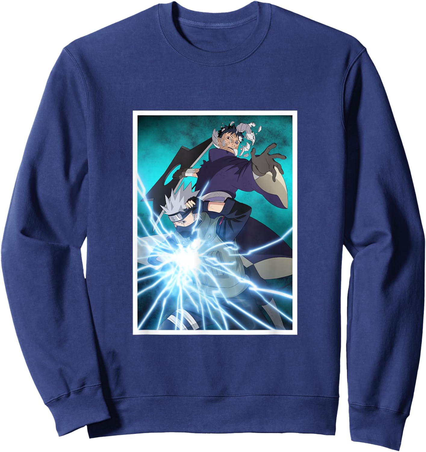 The Kakashi and Obito Fighting Sweatshirt - Sweatshirt | Navy