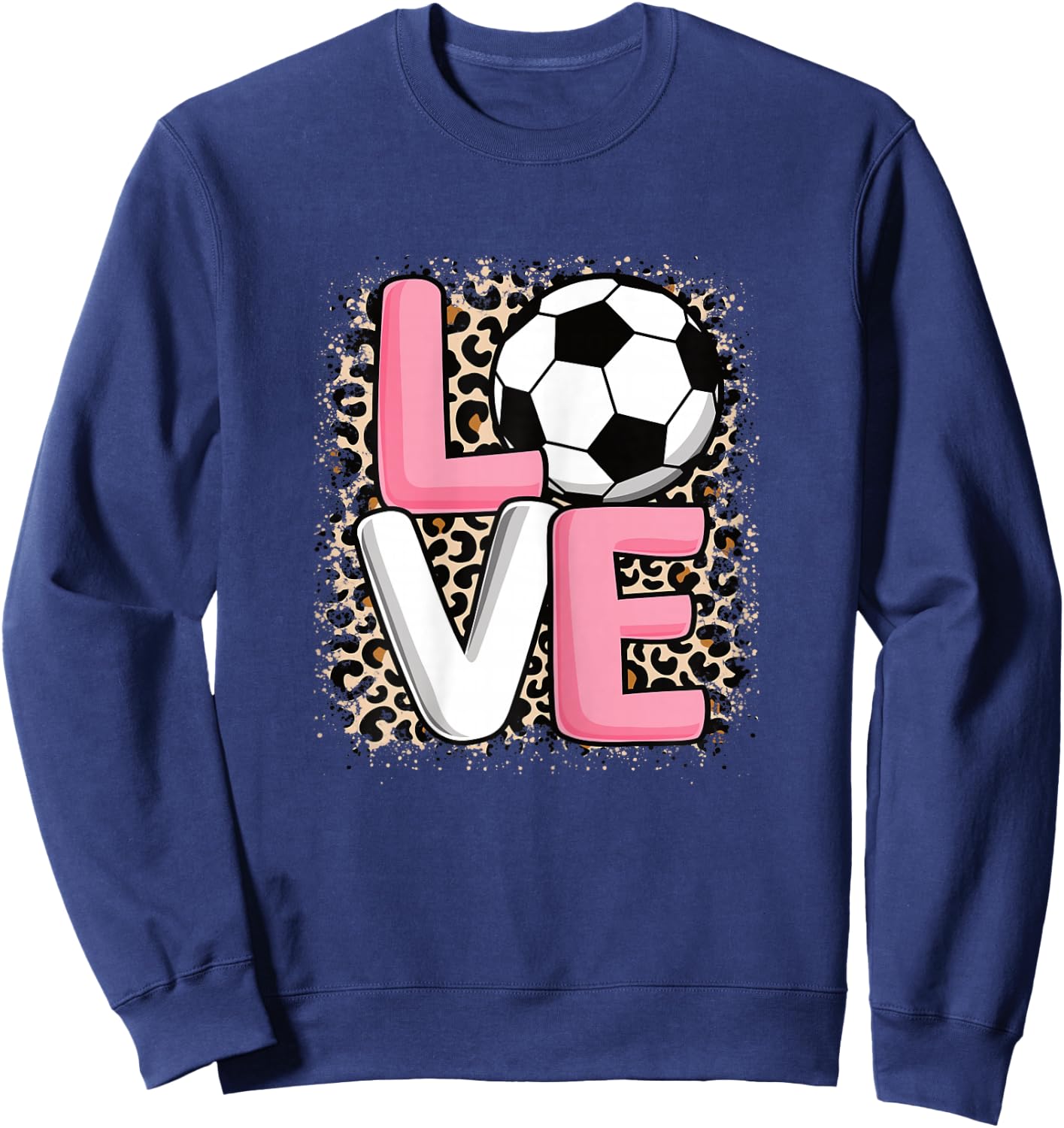 Love Soccer Women Girls Cute Soccer Player Sweatshirt - Sweatshirt | Navy