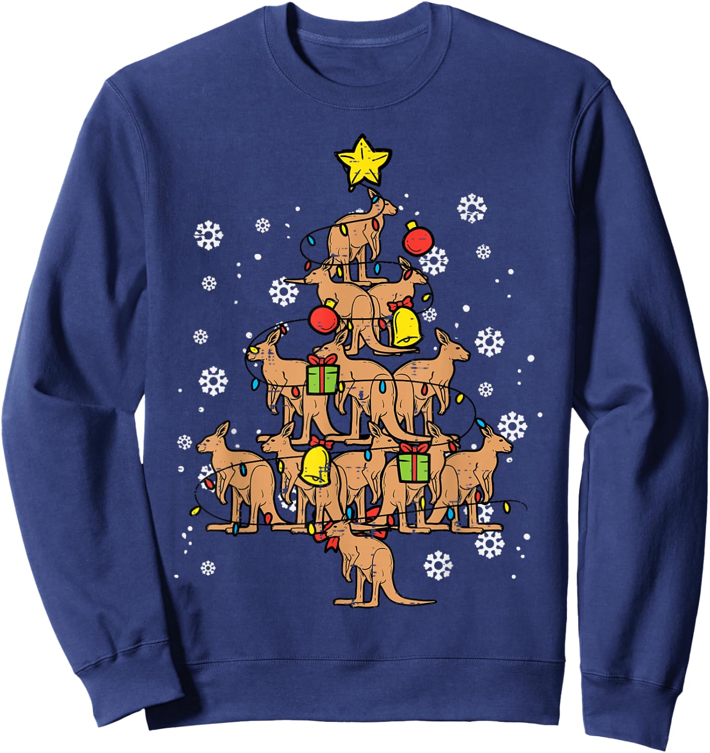 Kangaroo Christmas Tree Xmas Australian Summer Men Women Sweatshirt - Sweatshirt | Navy