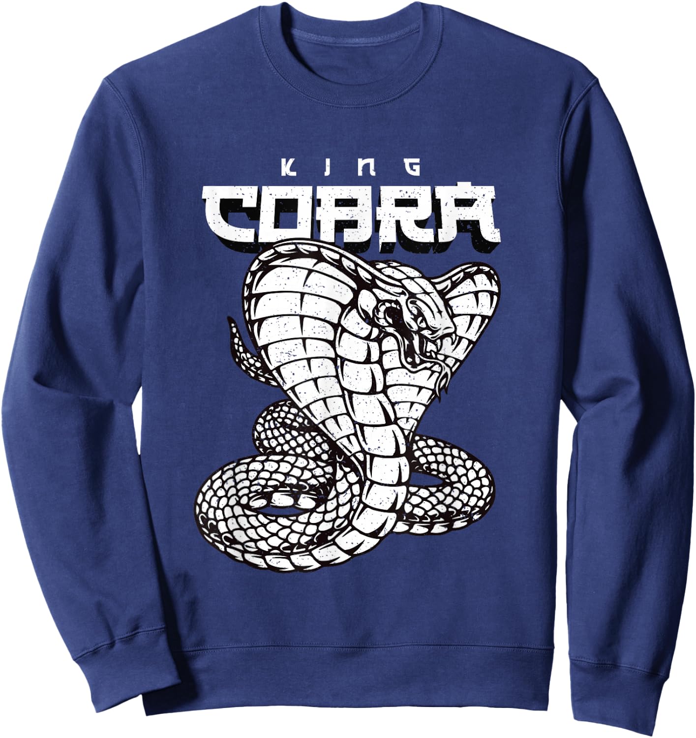 Vintage Snake Japanese Style King Cobra Sweatshirt - Sweatshirt | Navy