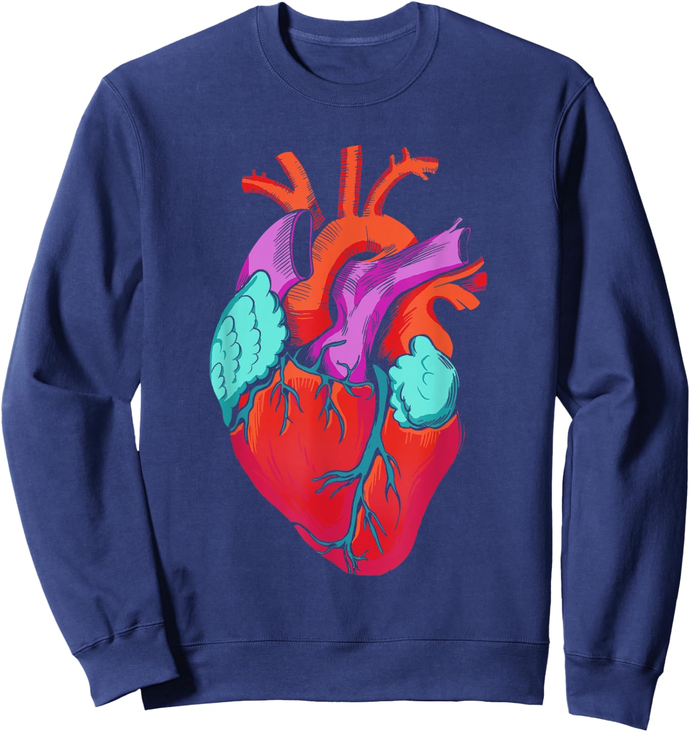 Anatomical Heart Vintage Heart Anatomy Sweatshirt - Sweatshirt | Navy