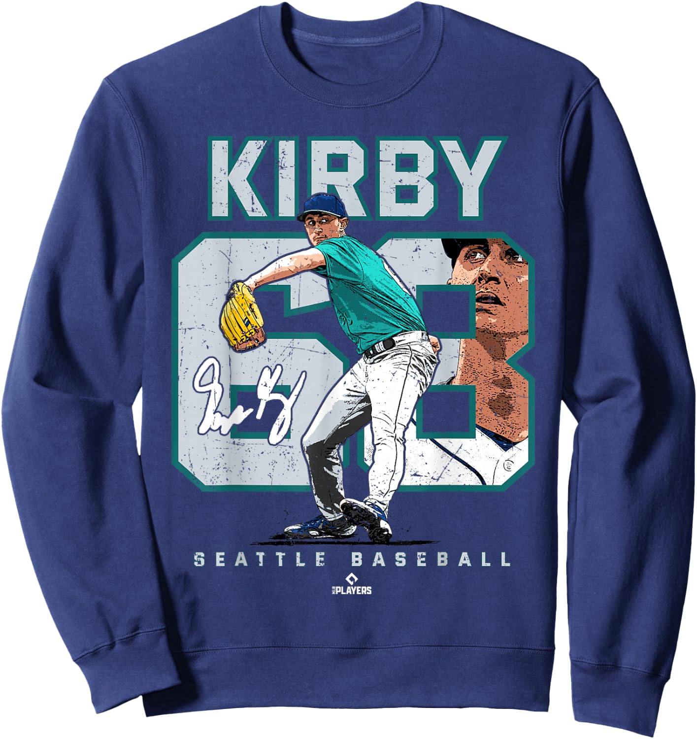 Number and Portrait George Kirby Seattle MLBPA Sweatshirt - Sweatshirt | Navy