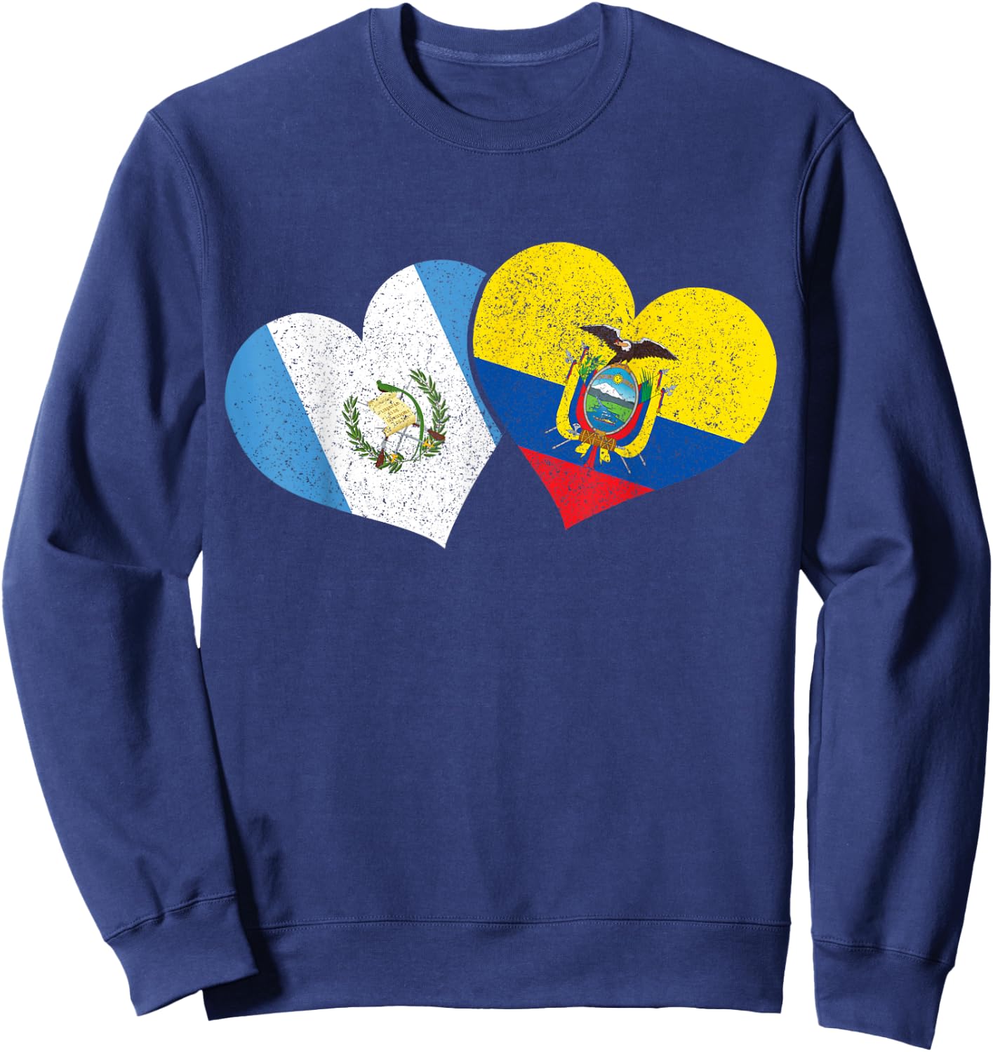 Guatemala Ecuador Ecuadorian Guatemalan Flag Sweatshirt - Sweatshirt | Navy