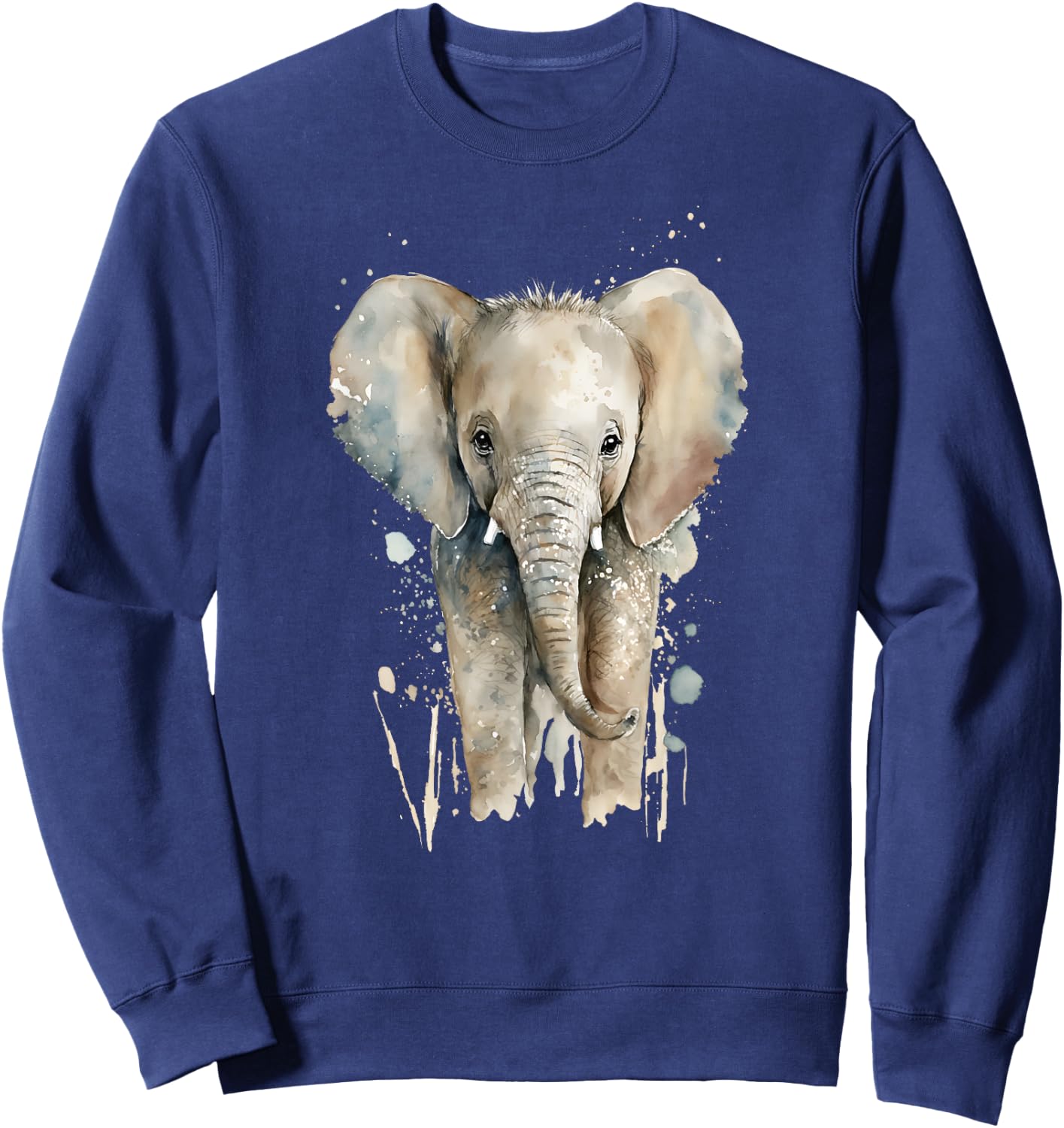 Elephant Watercolor Sweatshirt - Sweatshirt | Navy