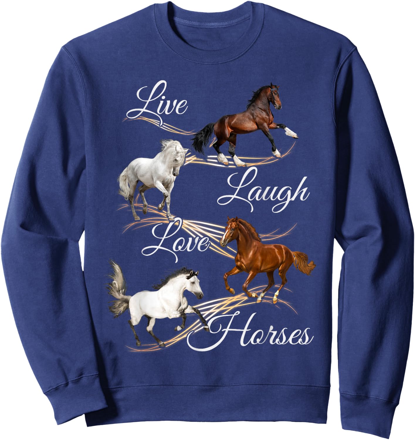 Live Laugh Love Horses Sweatshirt - Sweatshirt | Navy