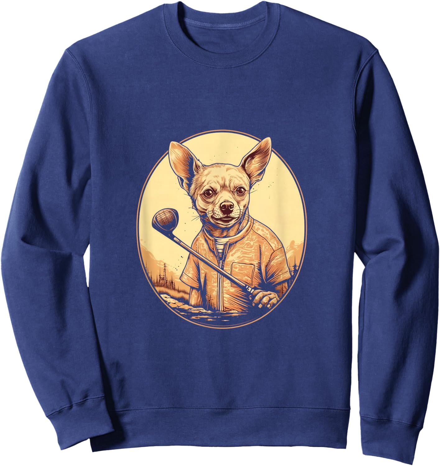 Golfer Chihuahua Golf Club Golf Player Dog Lover Golfing Sweatshirt - Sweatshirt | Navy