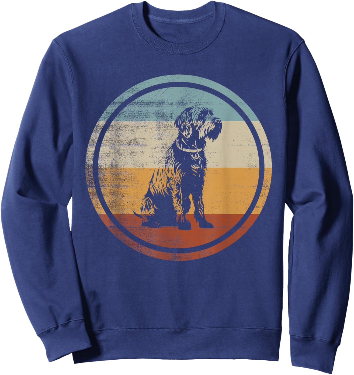 Wirehaired Pointing Griffon Dog Retro Vintage Design Sweatshirt - Sweatshirt | Navy