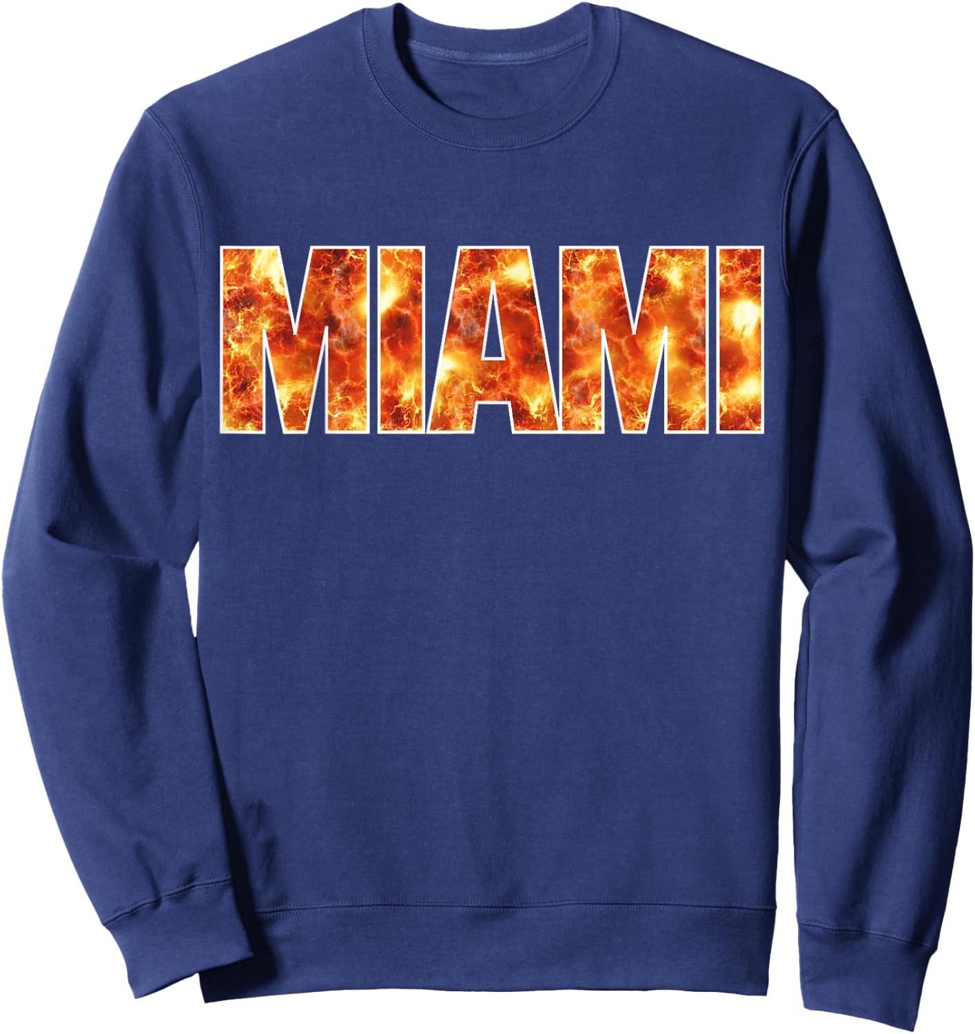 Miami Flames Font Florida USA Sweatshirt - Sweatshirt | Navy
