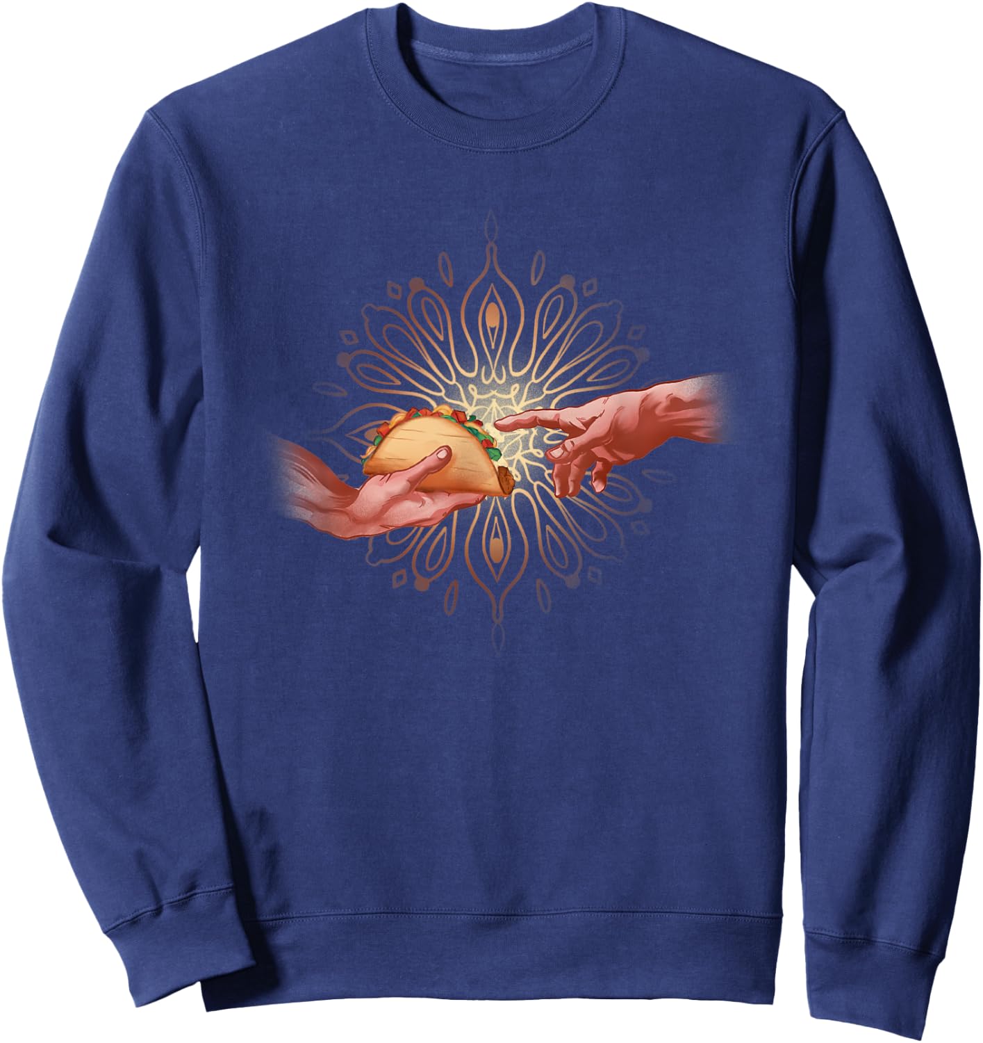 Taco Creation Funny Mexican Chicano Art Sweatshirt - Sweatshirt | Navy