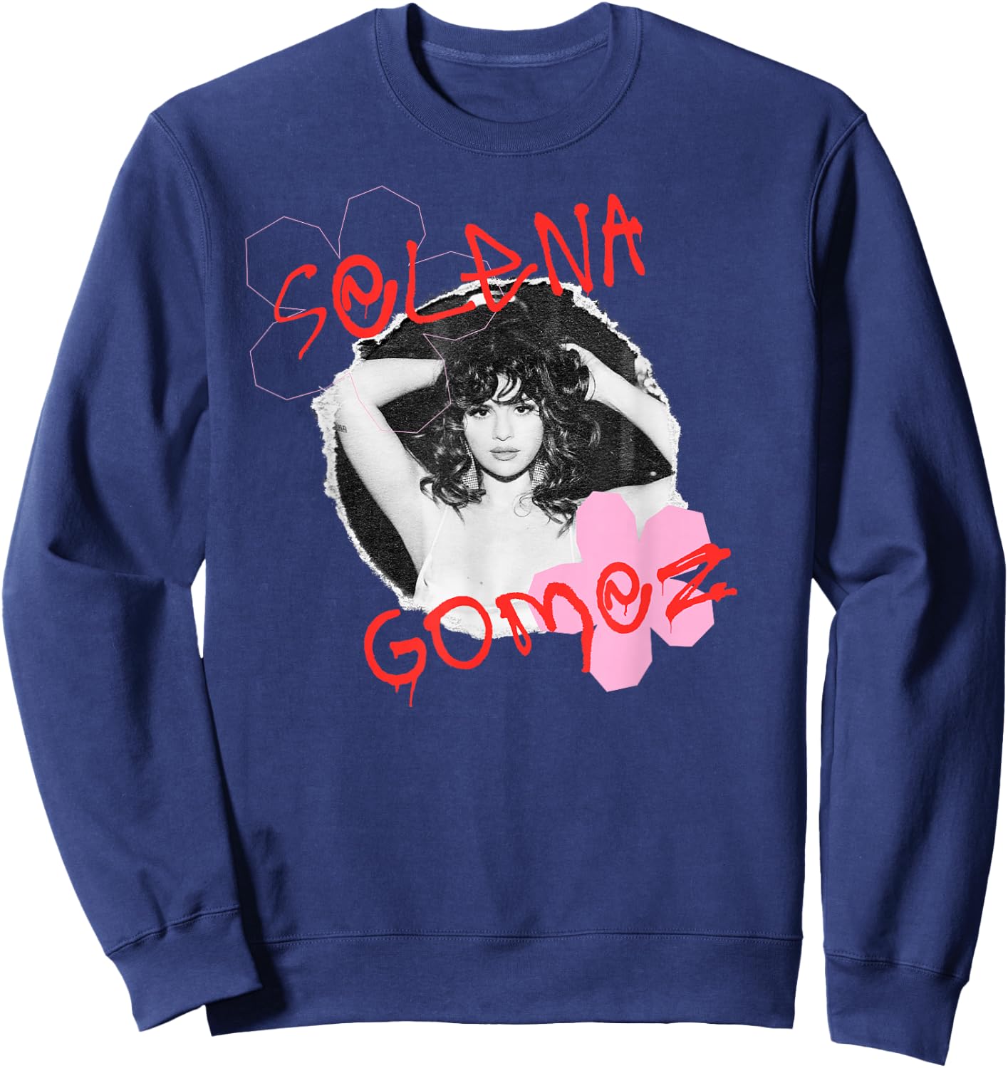 Official Selena Gomez Flower Photo Sweatshirt - Sweatshirt | Navy