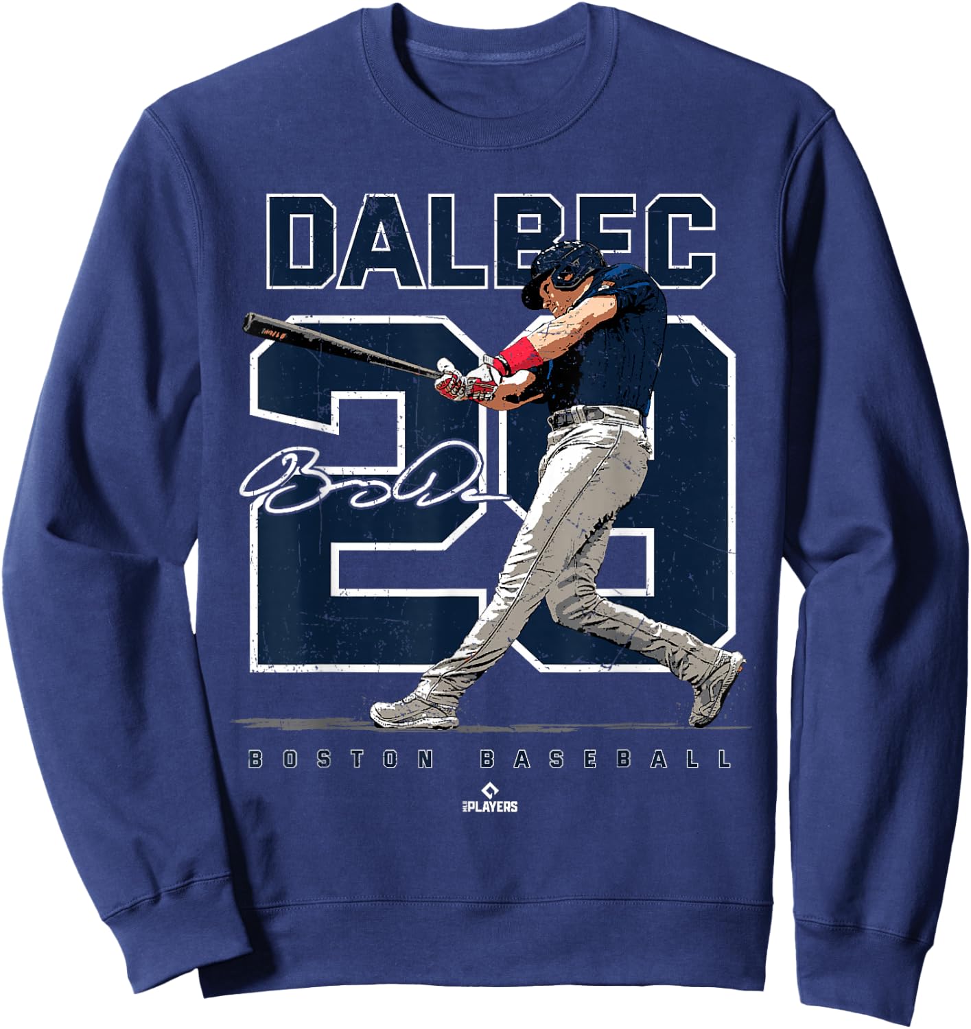 Number and Portrait Bobby Dalbec Boston MLBPA Sweatshirt - Sweatshirt | Navy
