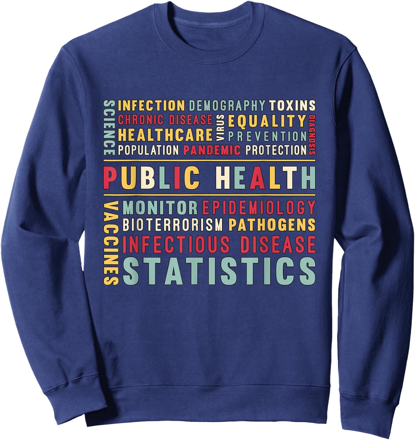 Public Health Loves Blood Donation Public Health Worker Sweatshirt - Sweatshirt | Navy