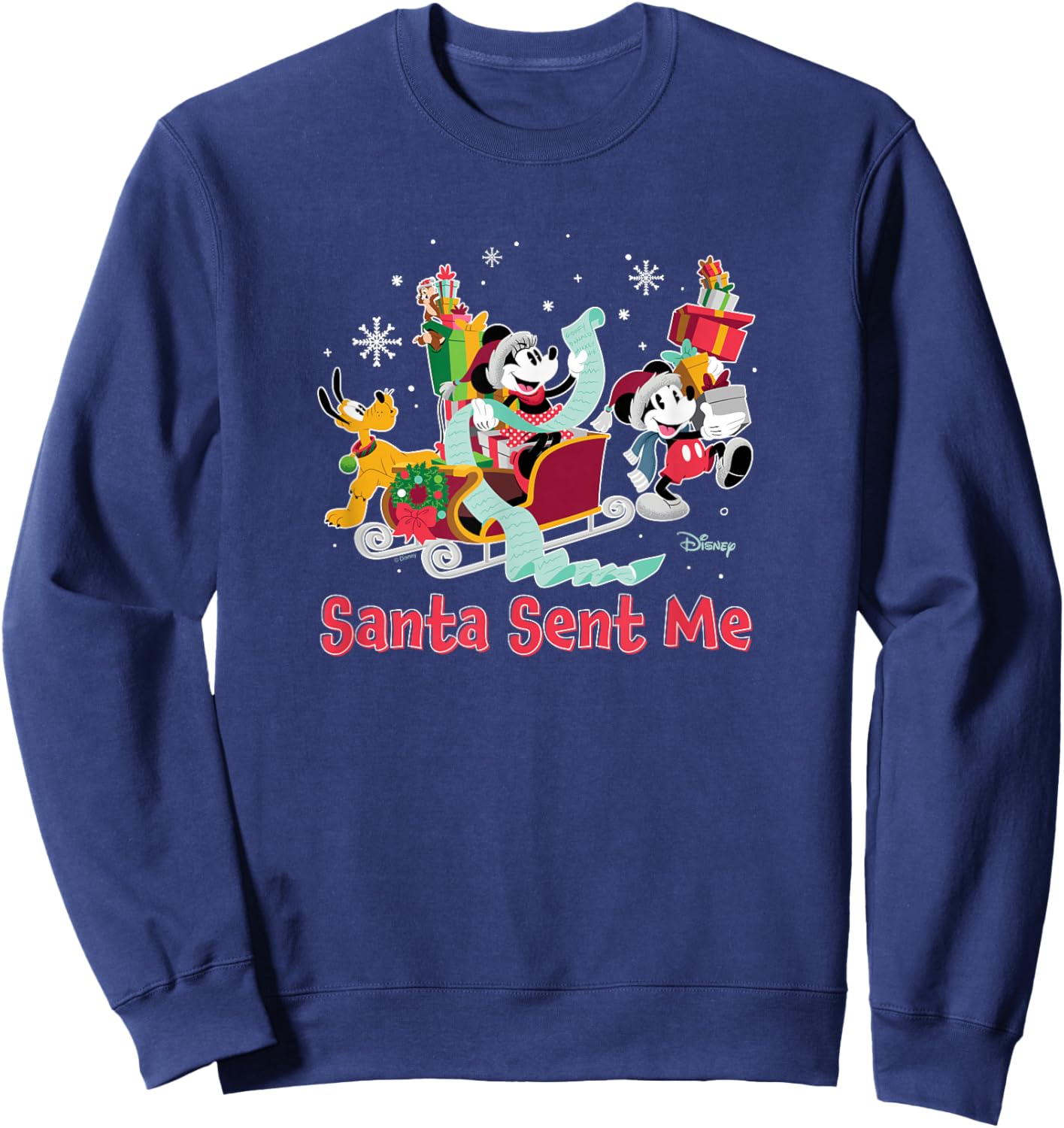 Disney - Mickey Minnie Pluto Santa Sent Me Sweatshirt - Sweatshirt | Navy