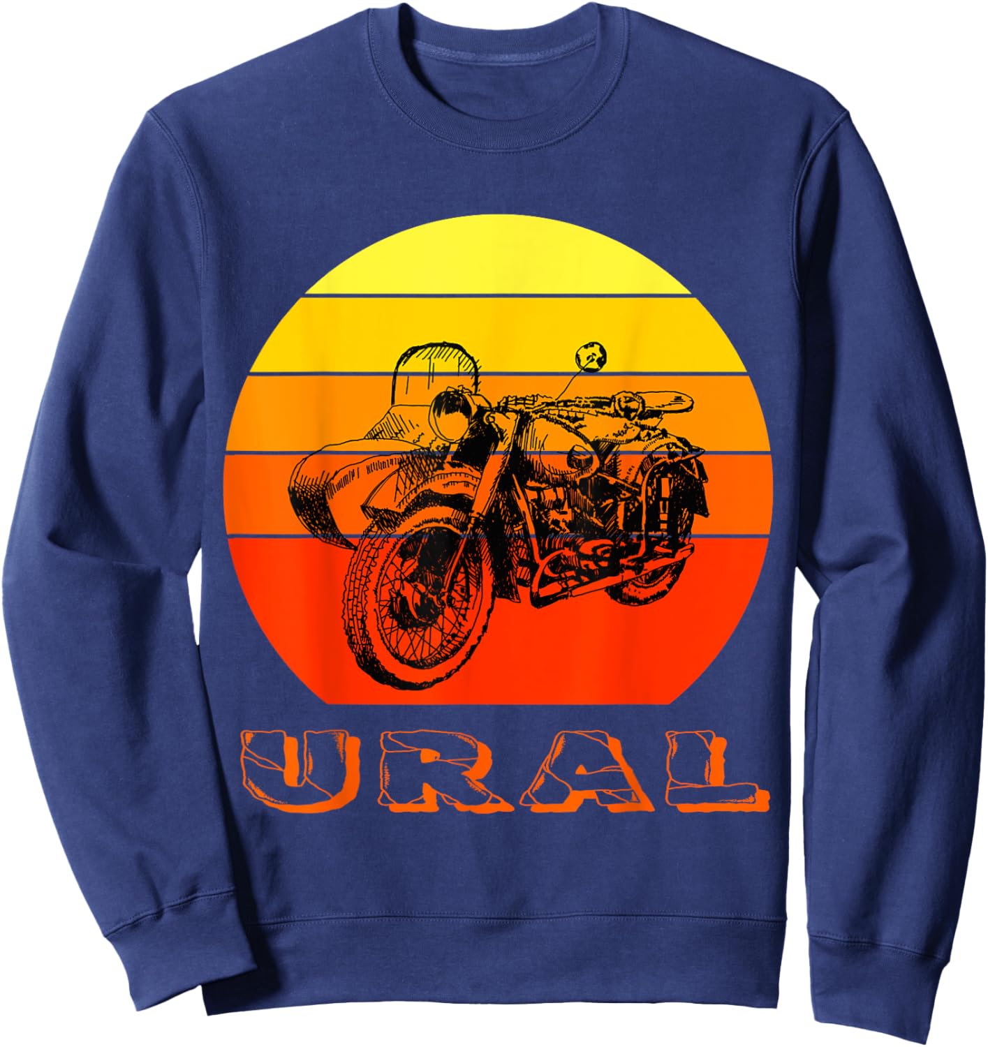 Retro Motorcycle Ural - Vintage Sidecar Motorcycle Sweatshirt - Sweatshirt | Navy