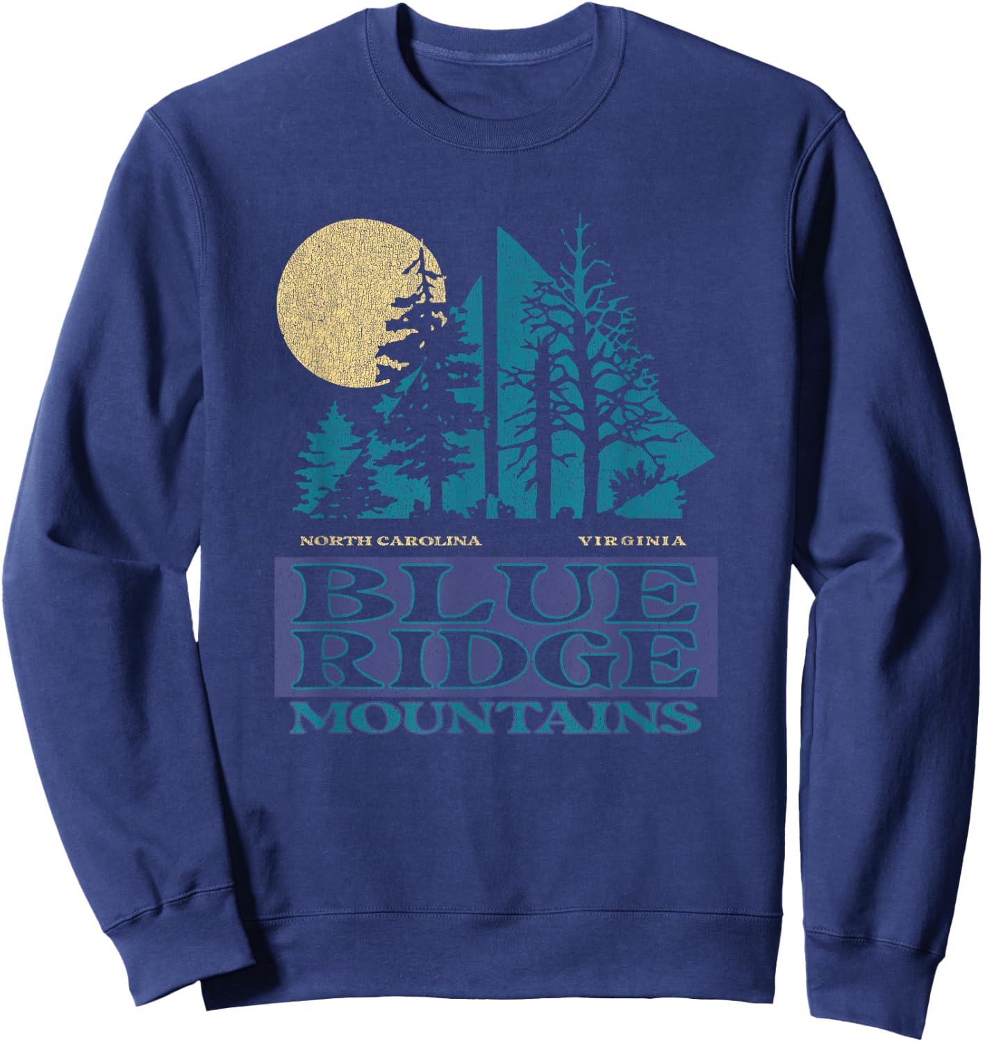 Blue Ridge Mountains National Park Vintage Scenic Sweatshirt - Sweatshirt | Navy