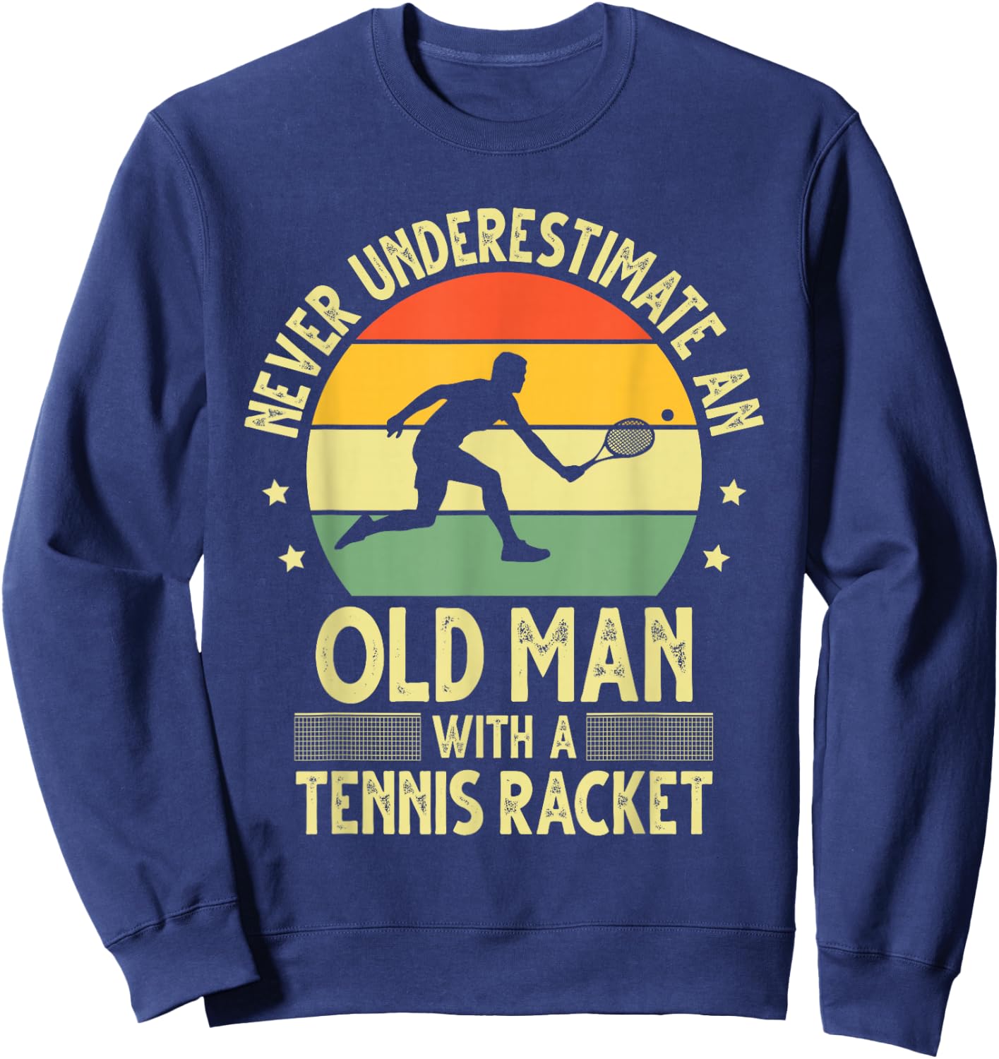 Funny Tennis Art For Grandpa Men Tennis Player Racket Sport Sweatshirt - Sweatshirt | Navy