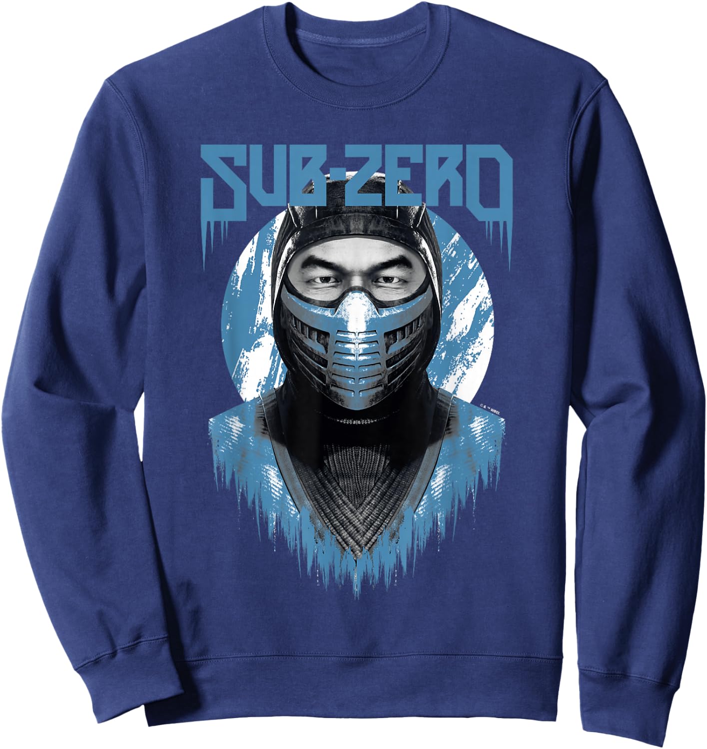 Mortal Kombat Klassic Sub-Zero Big Face Bust Portrait Logo Sweatshirt - Sweatshirt | Navy