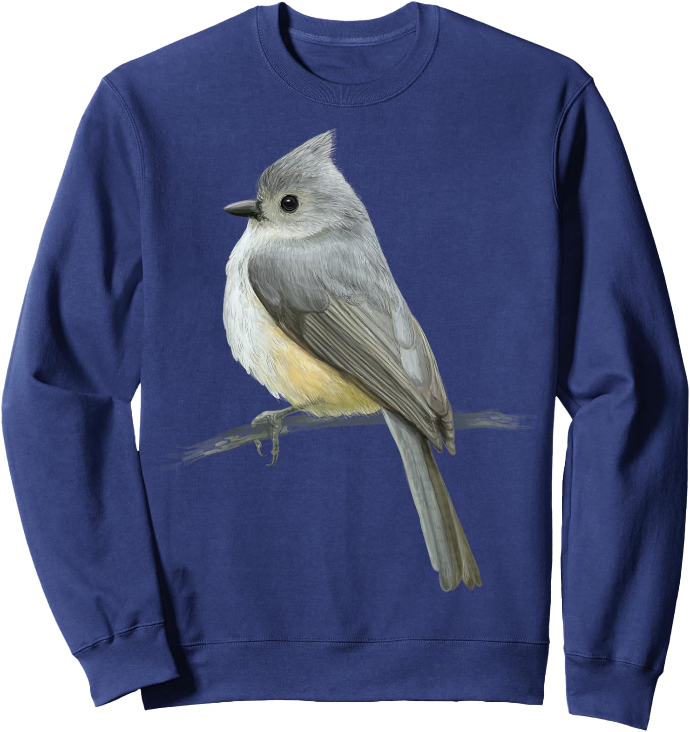 cute Tufted titmouse Bird for lovers Birds Watching Birding Sweatshirt - Sweatshirt | Navy