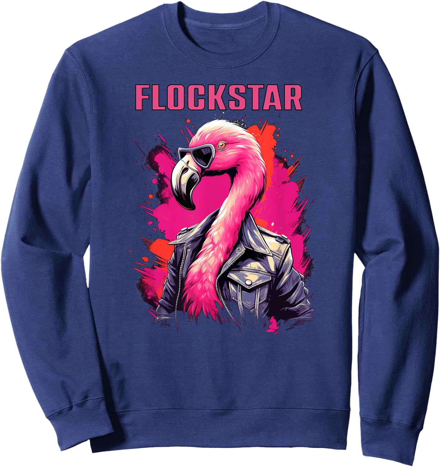 Cool Rockstar Flamingo Sweatshirt - Sweatshirt | Navy