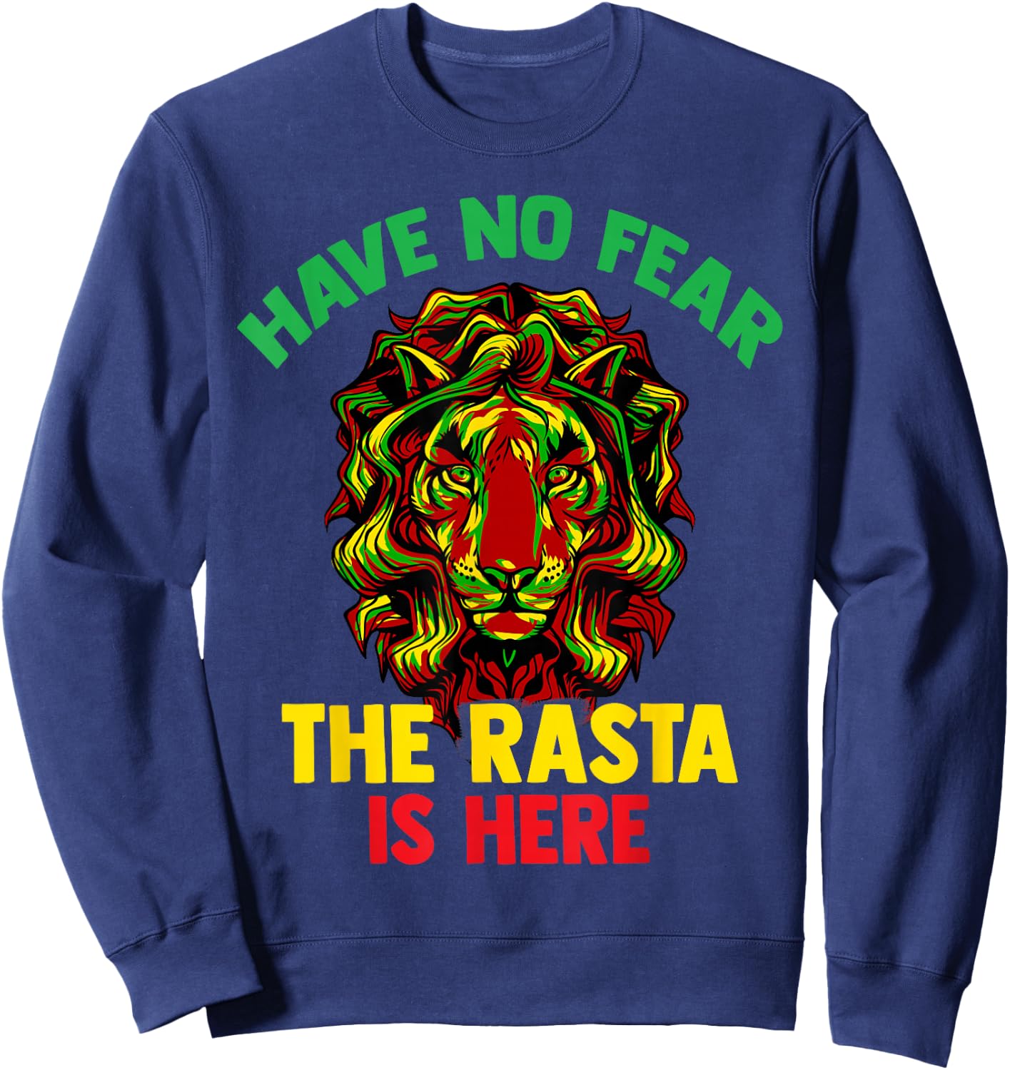Rastafari Shirt Gift Raggea Reggaeton Flag Lion Sweatshirt - Sweatshirt | Navy