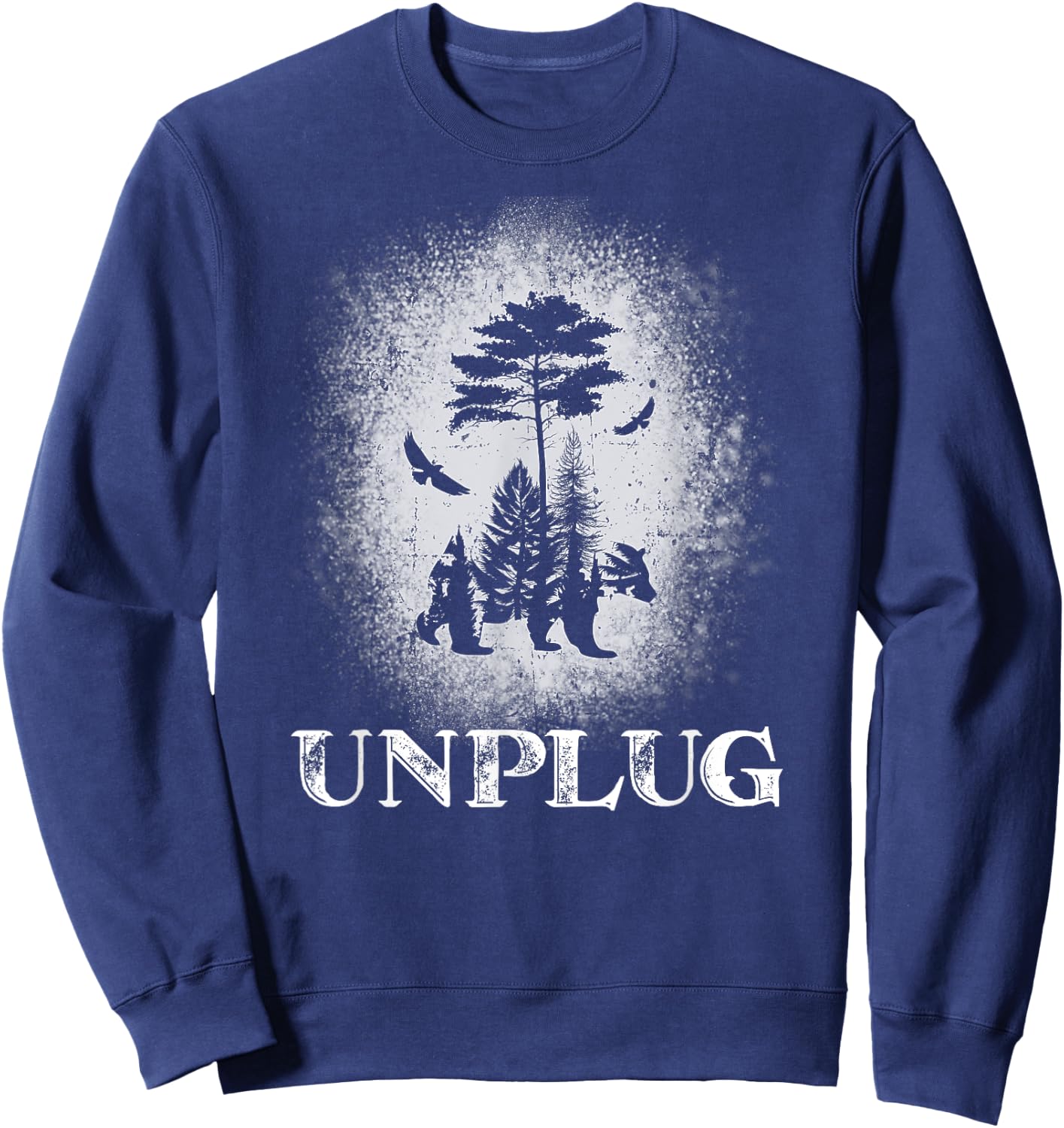 Unplug. Hiking Apparel Hiker Hiking Outdoor Sweatshirt - Sweatshirt | Navy