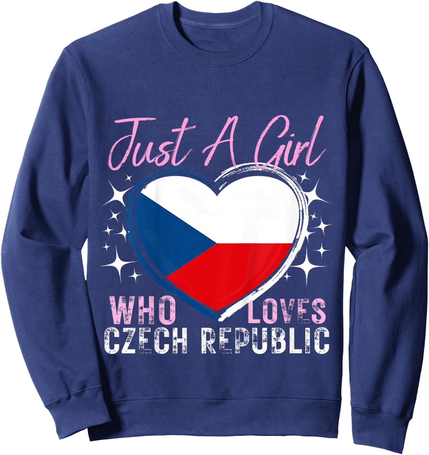 Kids Just A Girl Who Loves Czech Republic Heart Flag for Girls Sweatshirt - Sweatshirt | Navy