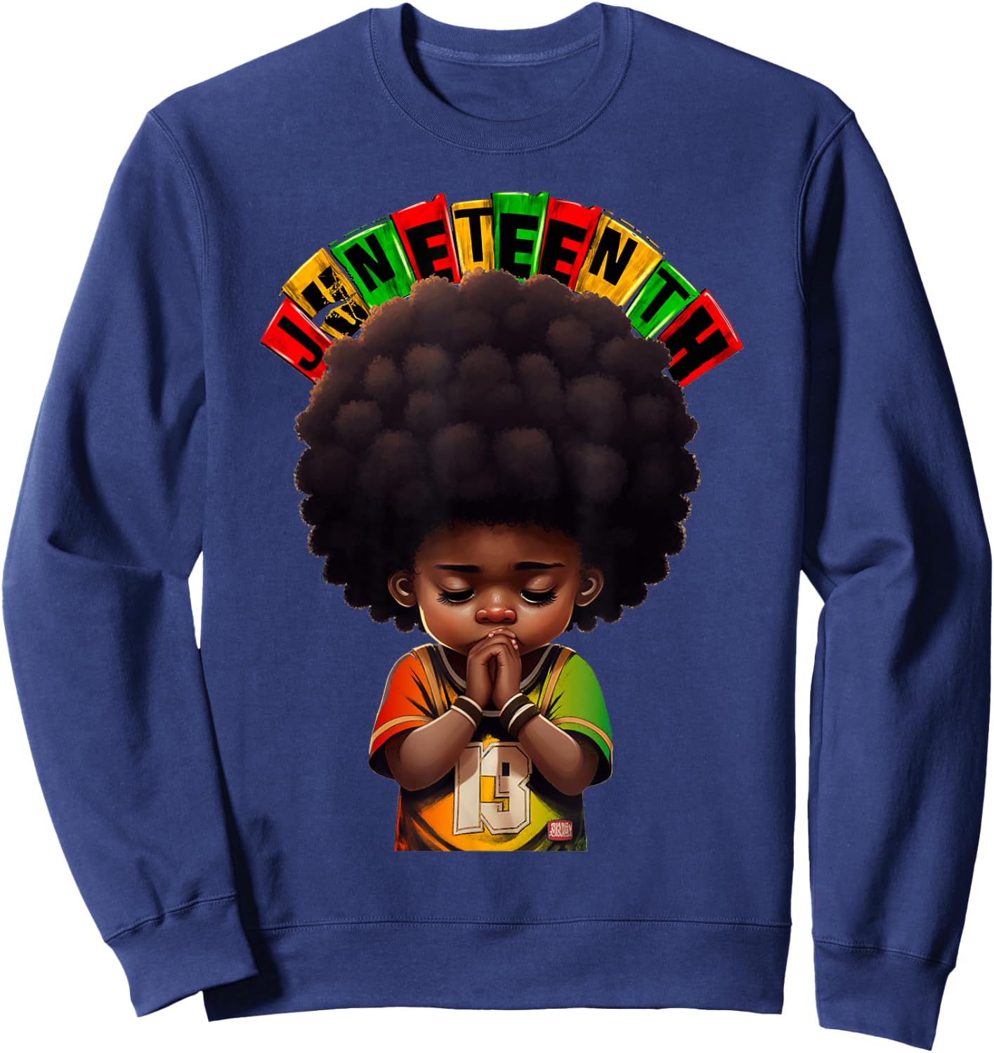 Kids Juneteenth Prince 1865 Black History Month Toddler Boy Sweatshirt - Sweatshirt | Navy
