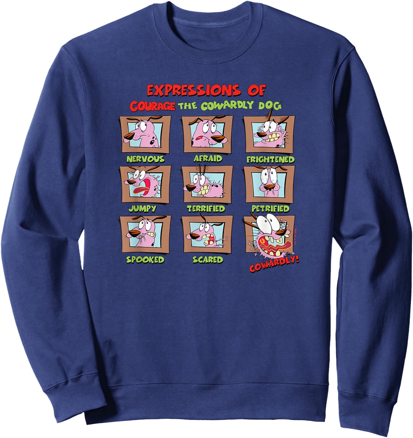 Courage The Cowardly Dog Courage Expressions Box Up Sweatshirt - Sweatshirt | Navy