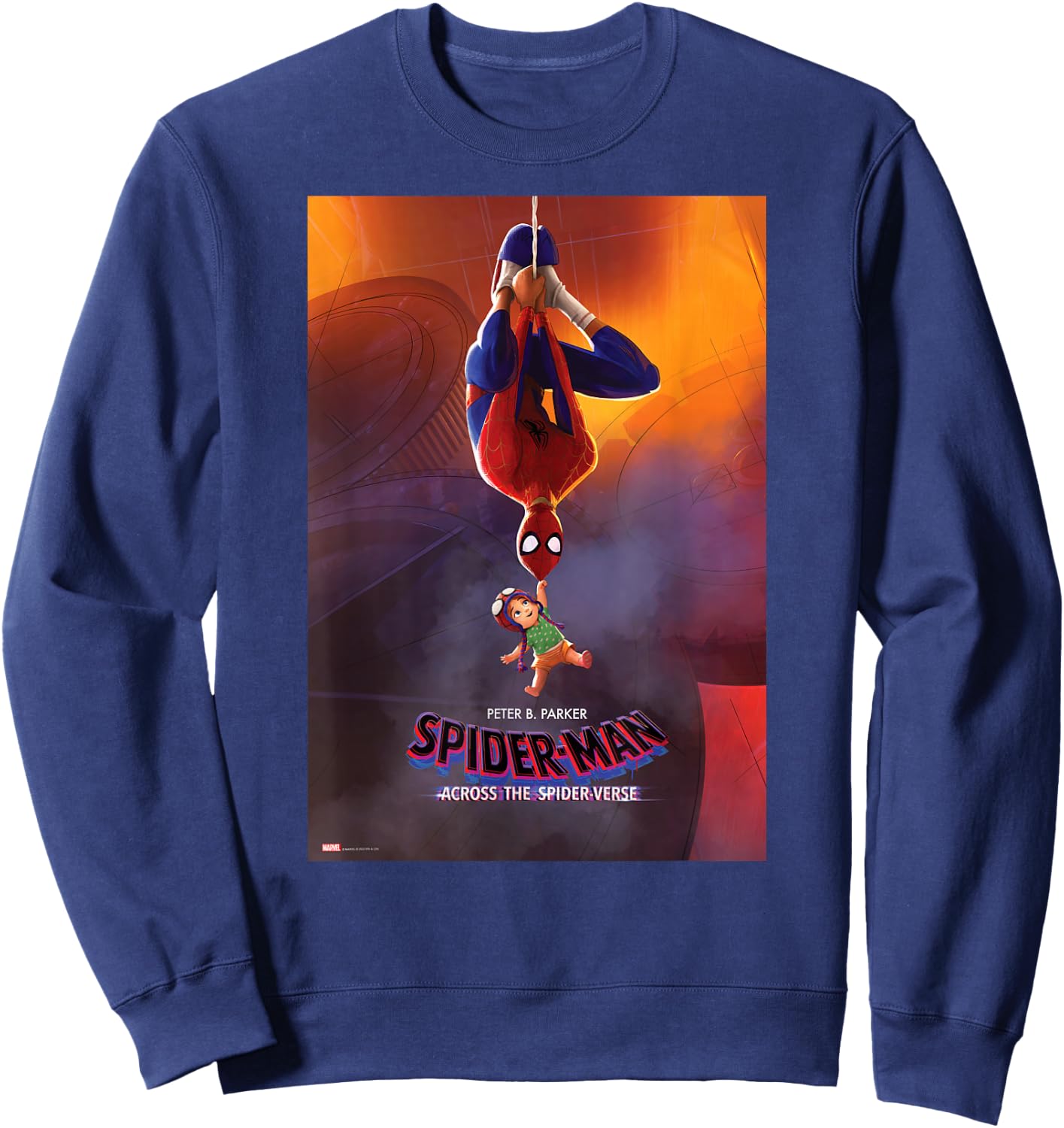 Marvel Spider-Man: Across the Spider-Verse Peter B. Poster Sweatshirt - Sweatshirt | Navy
