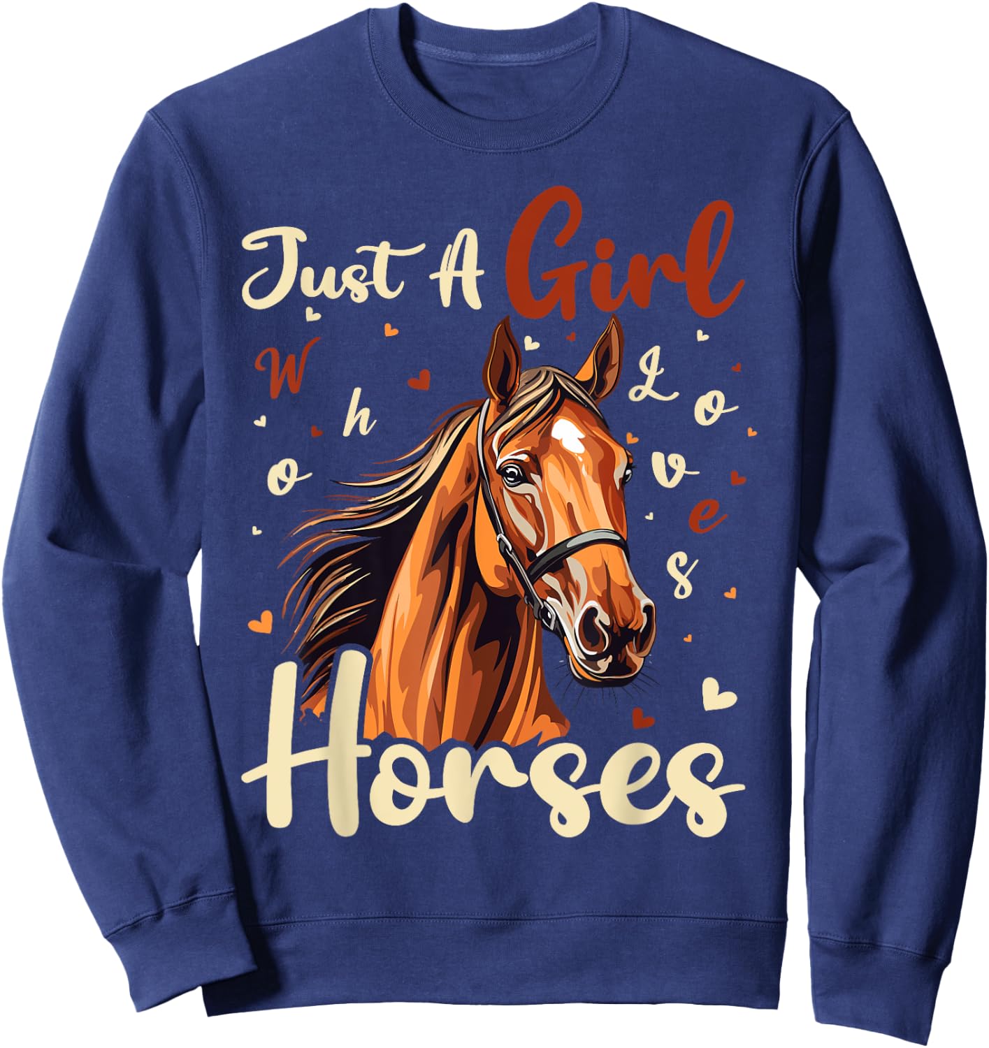 Horse Lover Just A Girl Who Loves Horses Sweatshirt - Sweatshirt | Navy