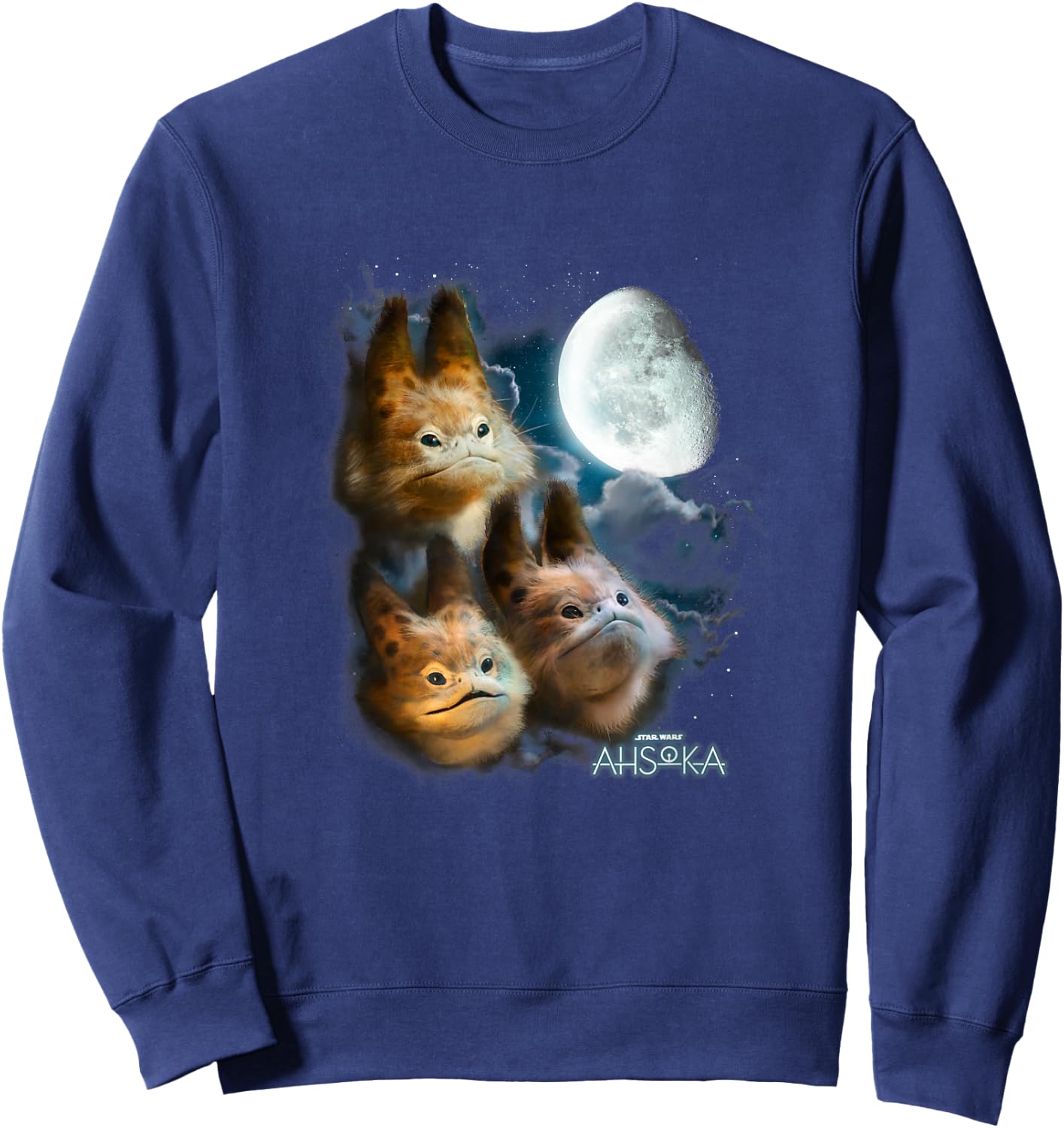 Star Wars: Ahsoka Loth-Cat Cloudy Galactic Trio Portrait Sweatshirt - Sweatshirt | Navy