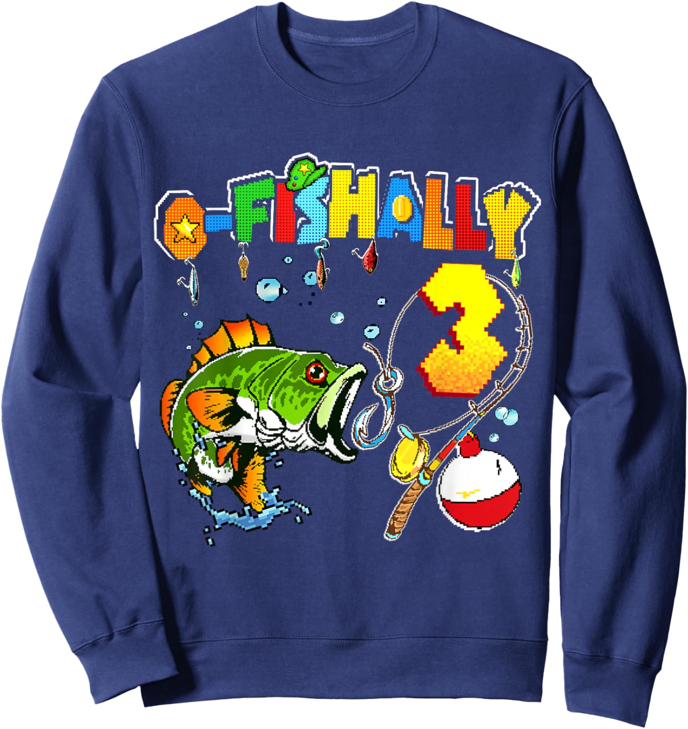 O’fishally 3 Kids 3rd Birthday Theme For Boys And Girls Sweatshirt - Sweatshirt | Navy
