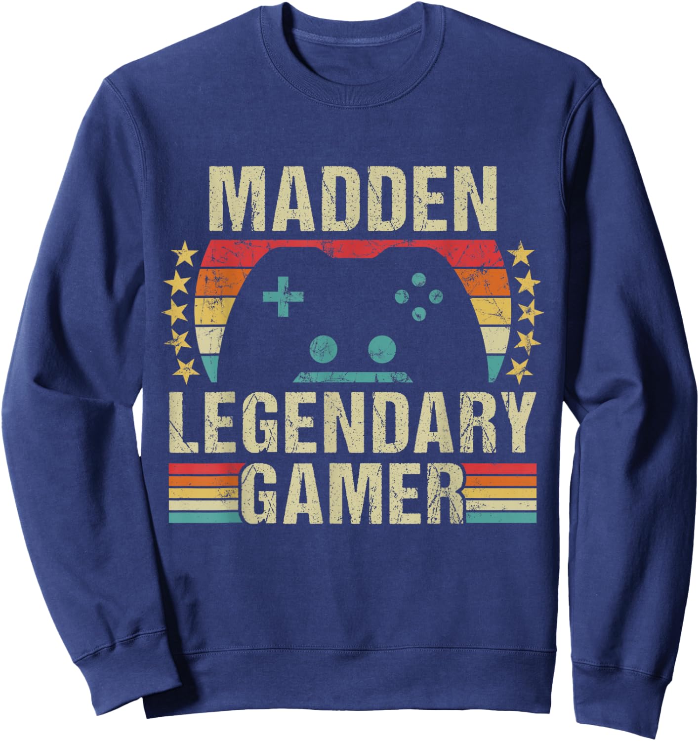 Madden Gamer Retro Gaming Vintage Game Personalized 70s Sweatshirt - Sweatshirt | Navy