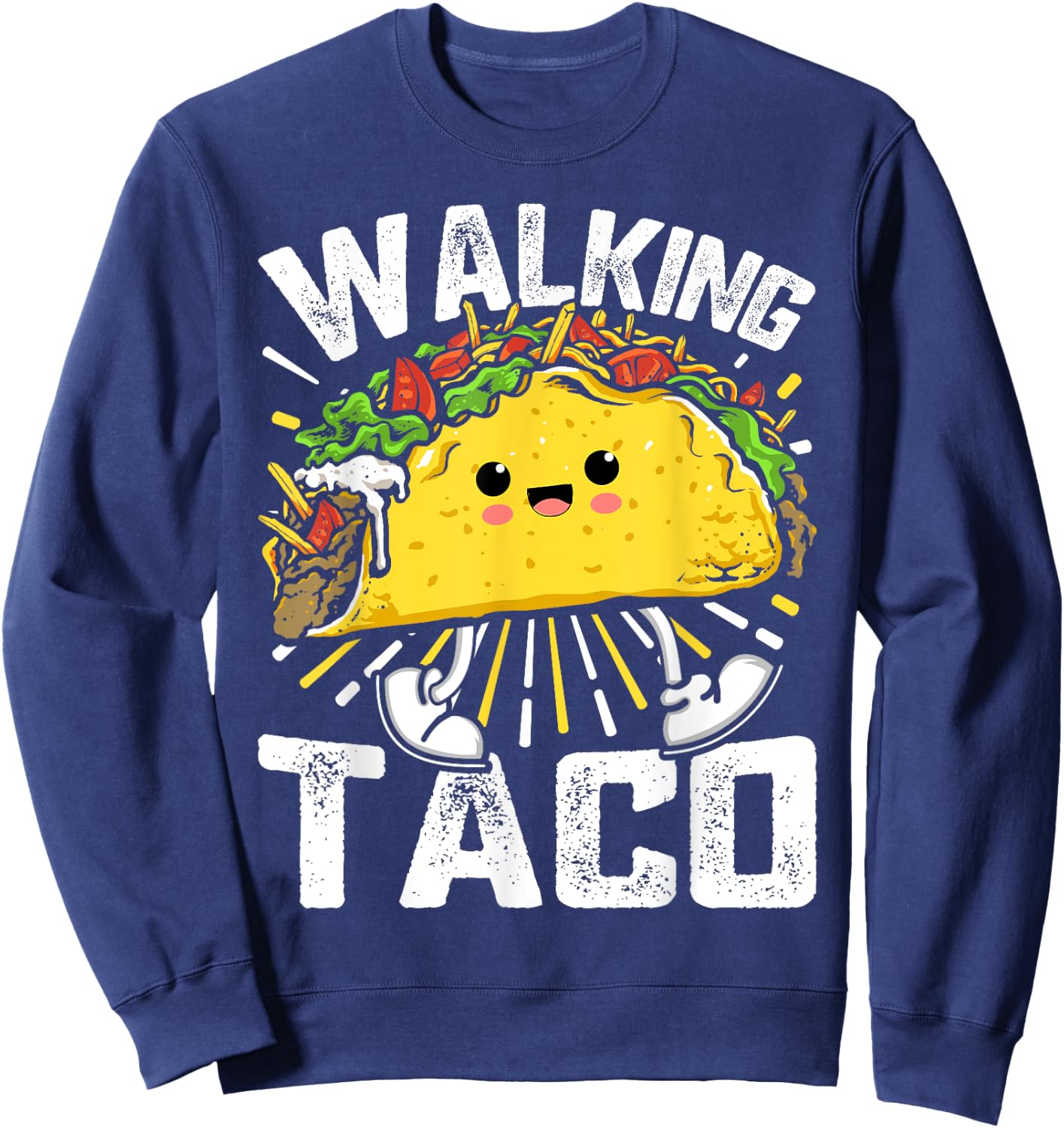 Walking Taco, Funny Tacos Lovers Costume Tacos Sweatshirt - Sweatshirt | Navy