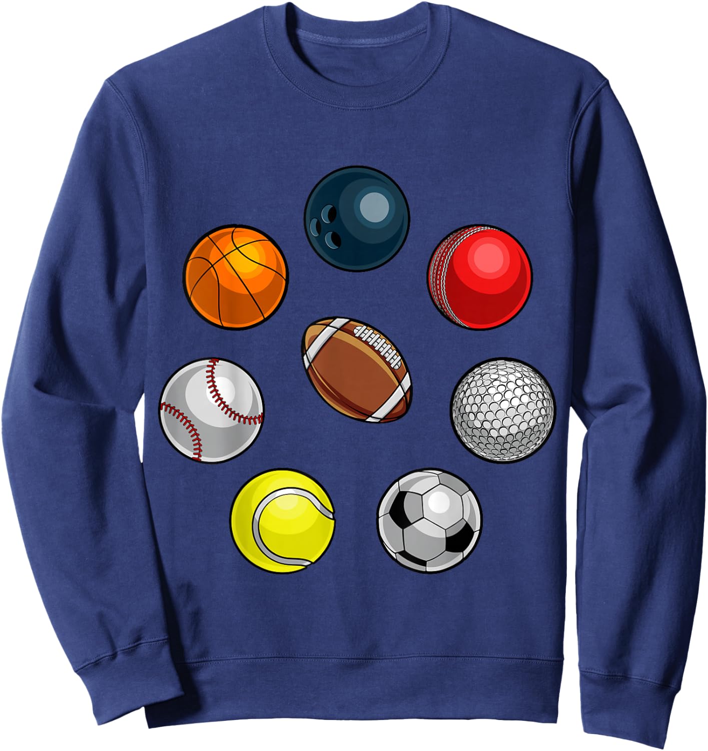 Cartoon Sports Balls Design Sweatshirt - Sweatshirt | Navy