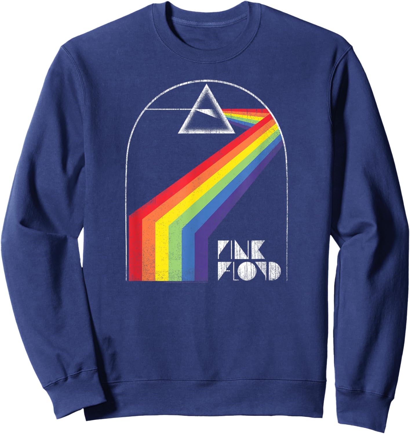 Pink Floyd Distressed Dark Side Yellow Brick Road Sweatshirt - Sweatshirt | Navy