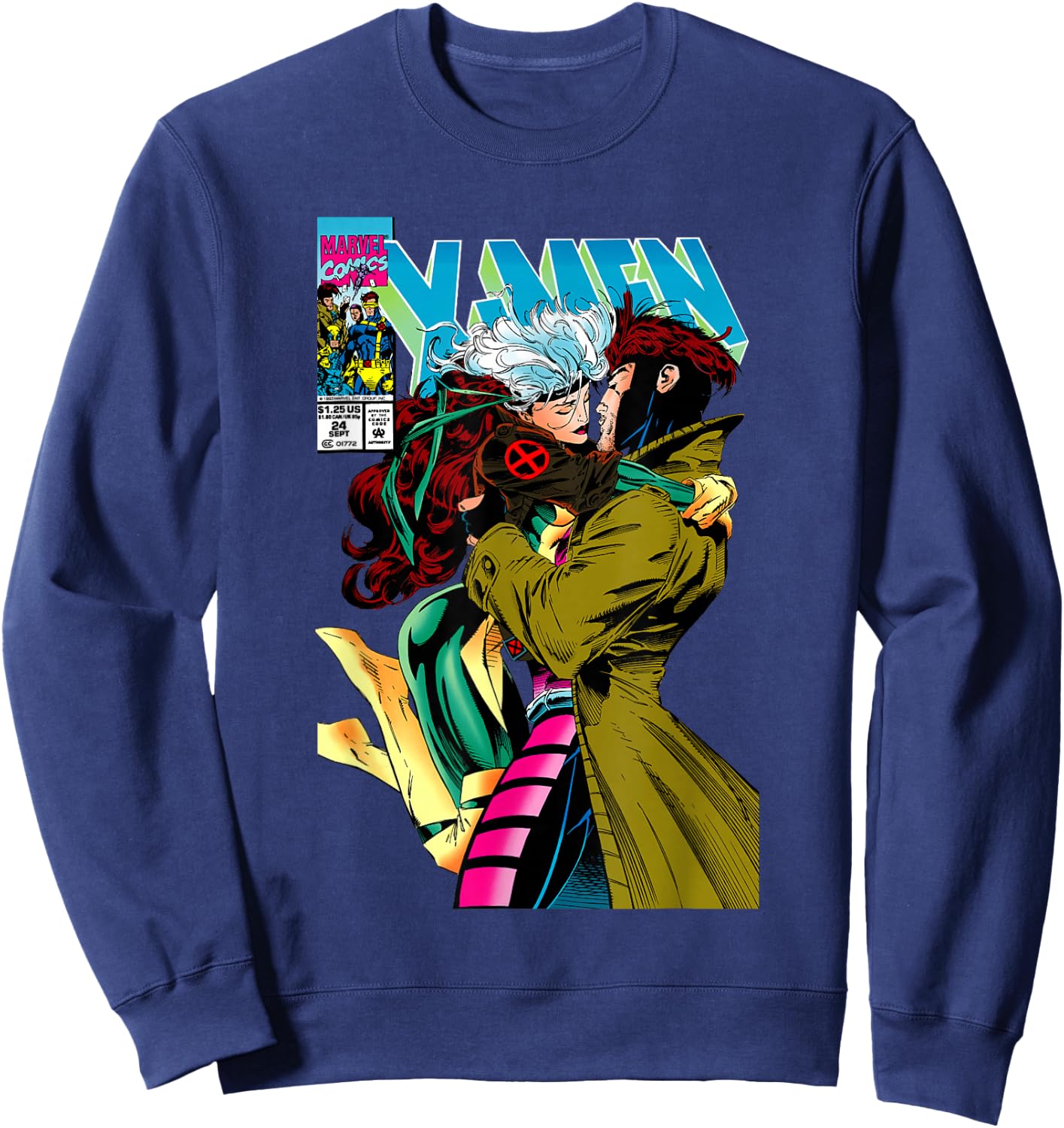 Marvel X-Men Gambit & Rogue Beautiful Couple Cover Sweatshirt - Sweatshirt | Navy