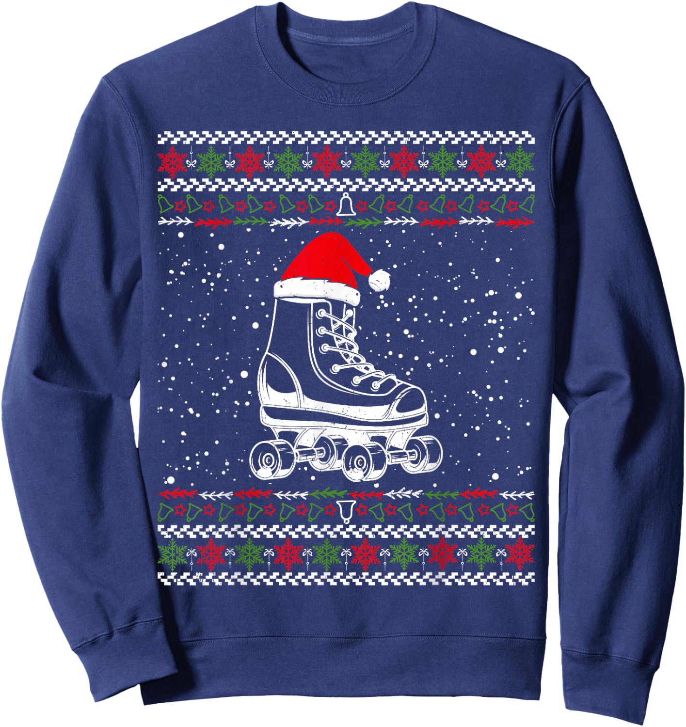 Roller Skating Ugly Christmas Sweater Sport Lover Matching Sweatshirt - Sweatshirt | Navy