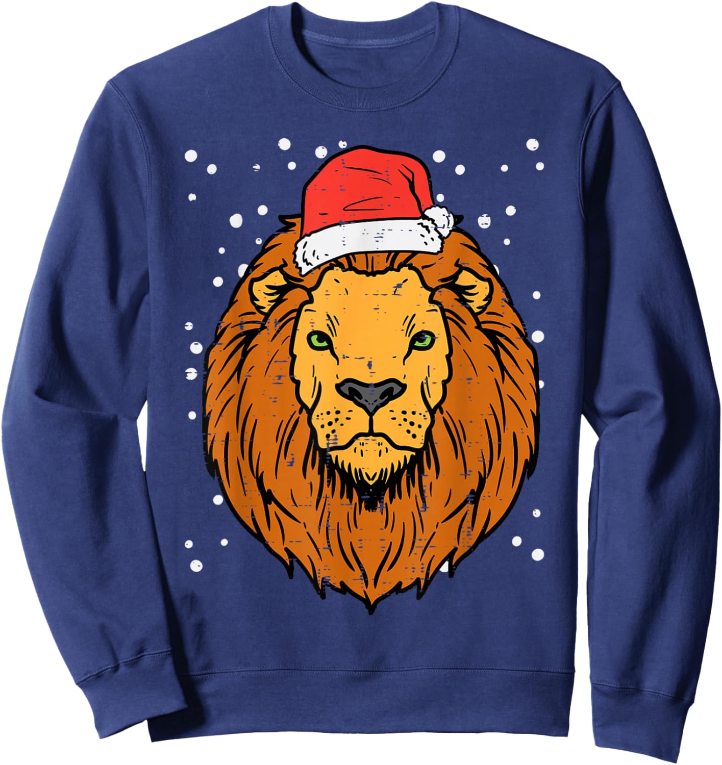 Christmas Lion Santa Animal Xmas Men Women Boys Girls Kids Sweatshirt - Sweatshirt | Navy