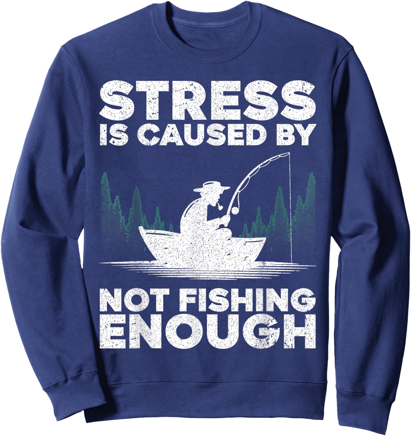 Funny Fishing Design Women Bass Fly Fishing Lovers Sweatshirt - Sweatshirt | Navy