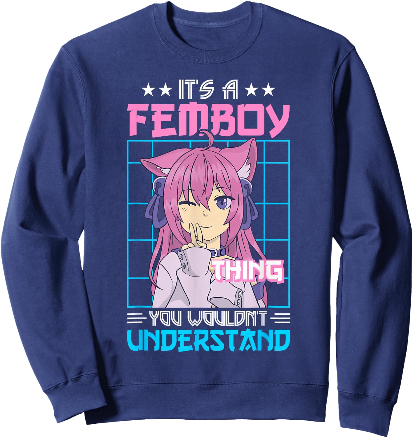 It's A Femboy Thing Crossdressing Crossdresser MTF Anime Sweatshirt - Sweatshirt | Navy