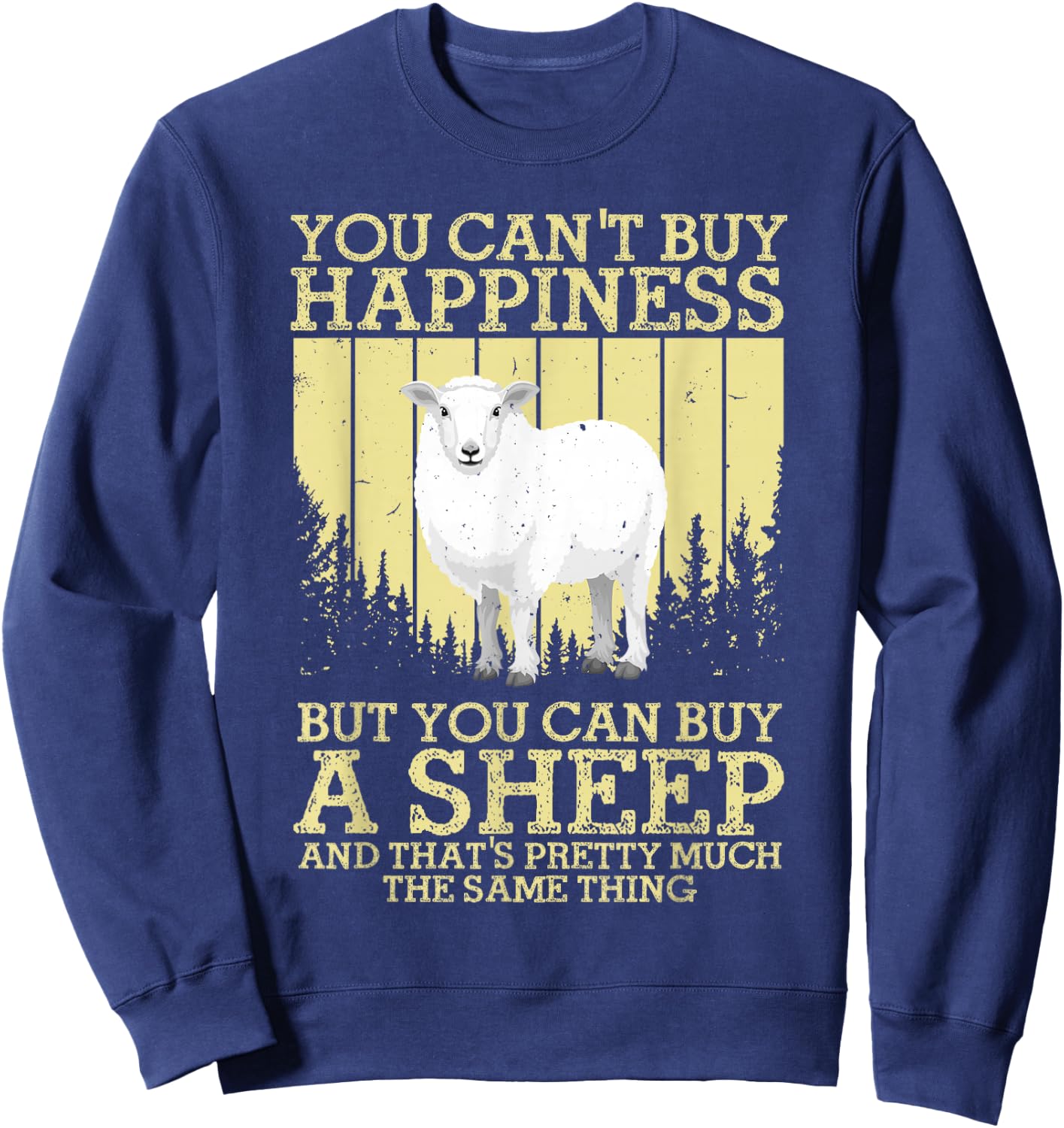 Cute Sheep Design Women Kids Livestock Sheep Lovers Sweatshirt - Sweatshirt | Navy