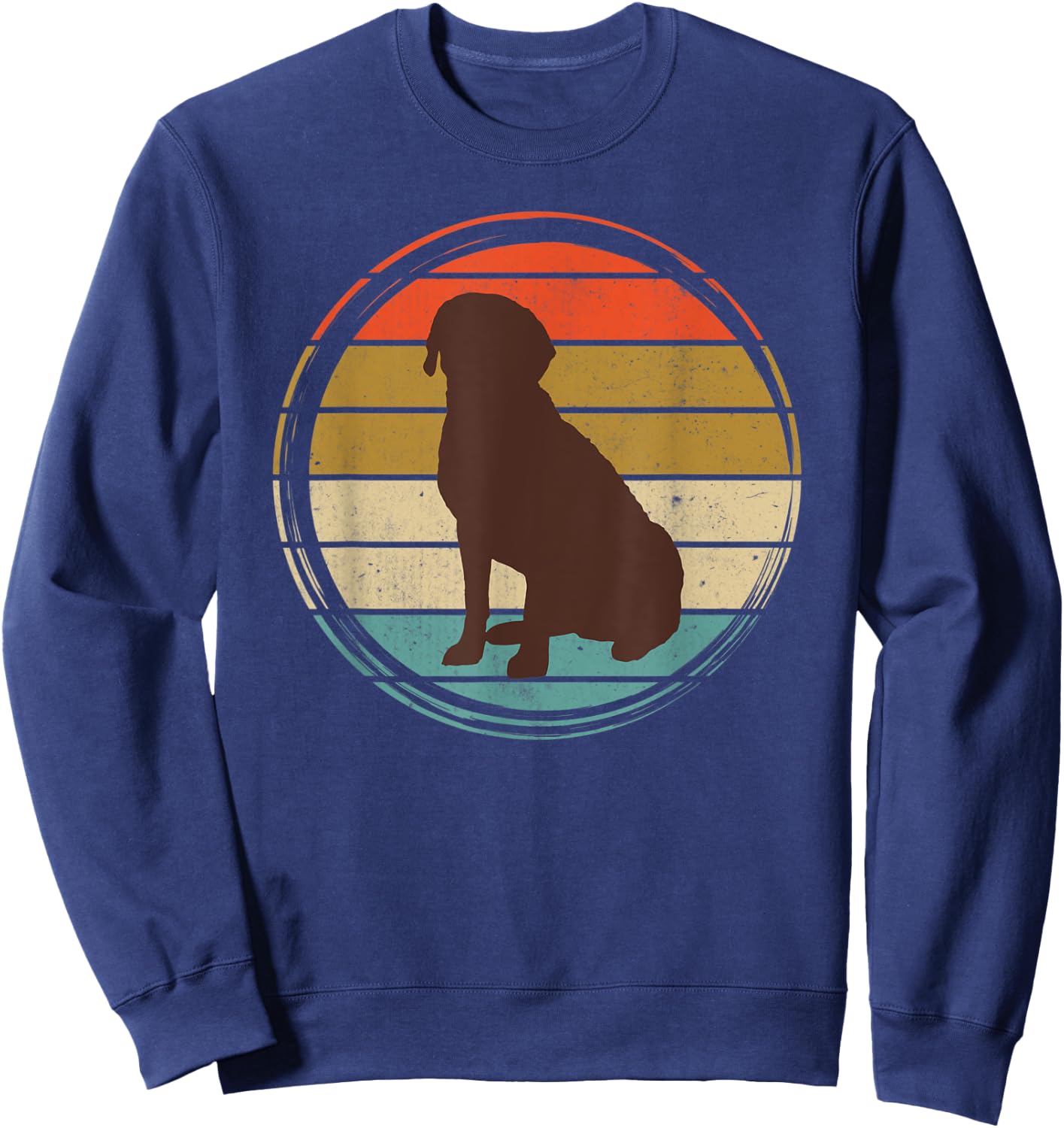 Chocolate Lab Vintage Labrador Men Women Kids Sweatshirt - Sweatshirt | Navy