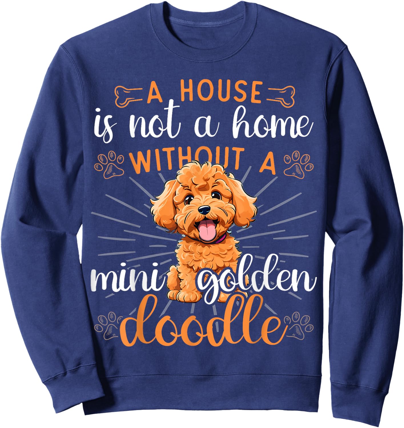 Mini Goldendoodle Dad Collar Sayings Mini Golden Doodle Sweatshirt - Sweatshirt | Navy
