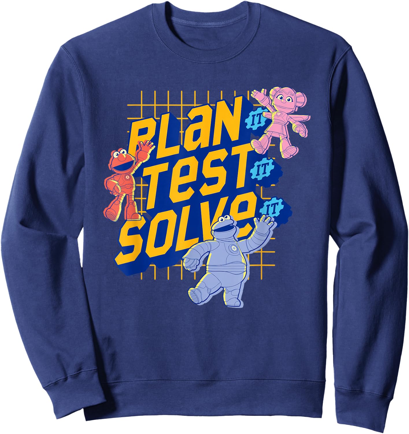 Sesame Street Mecha Builders Plan It, Test It, Solve It Sweatshirt - Sweatshirt | Navy
