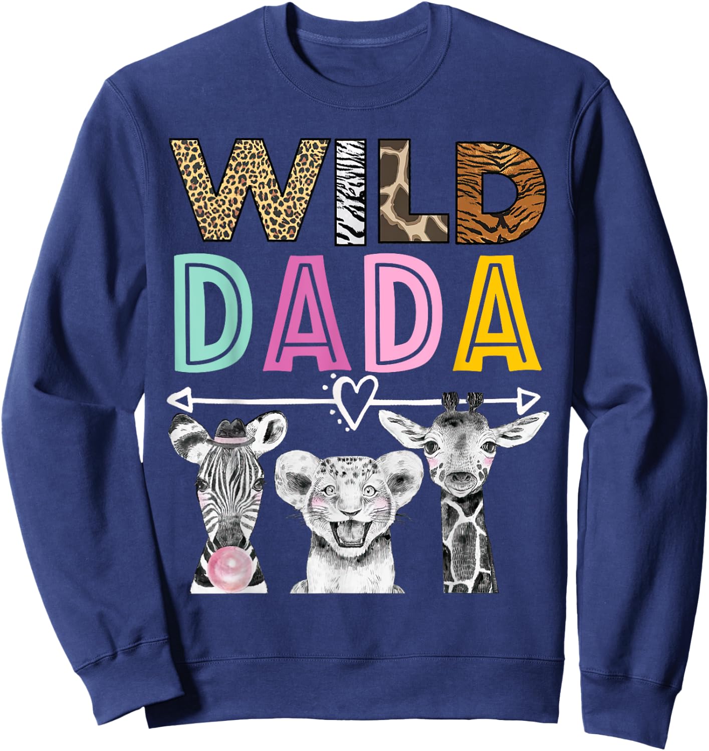 Wild Dada Zoo Theme Birthday Safari Jungle Matching Party Sweatshirt - Sweatshirt | Navy
