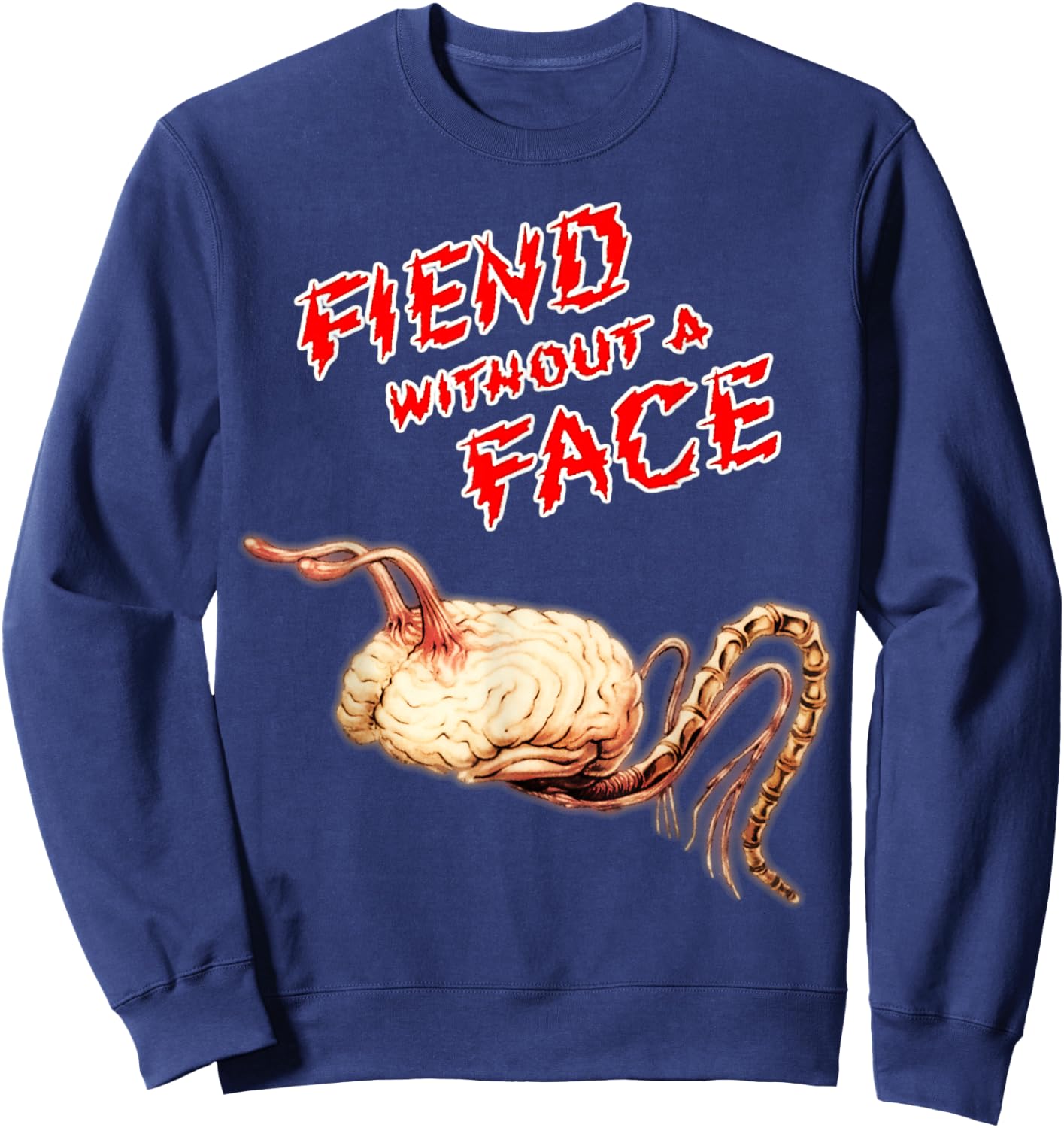 Vintage Horror Monster Fiend Without a Face Sweatshirt - Sweatshirt | Navy