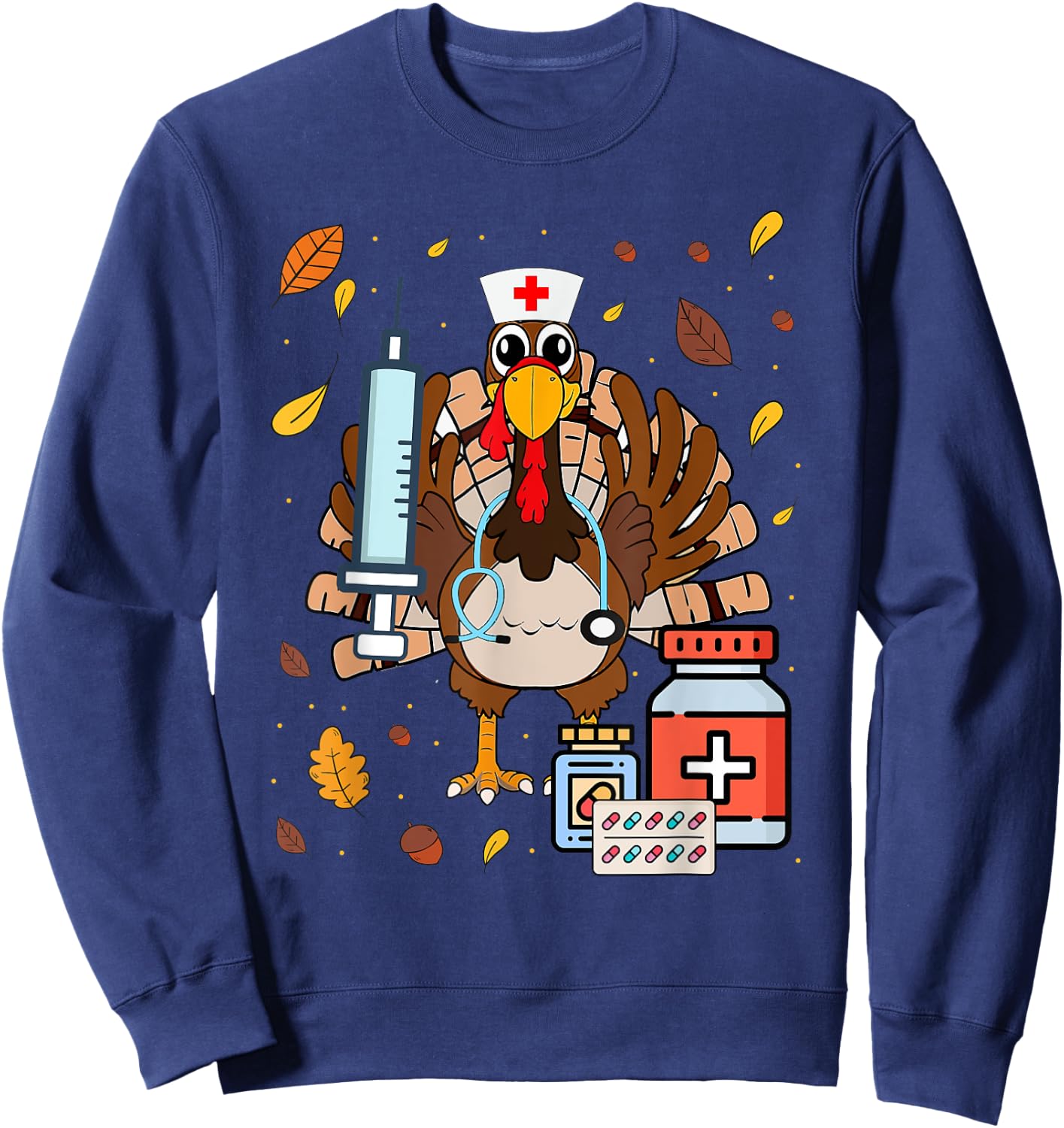 Nurse Thanksgiving Gifts Thanksgiving Nurse Life Sweatshirt - Sweatshirt | Navy