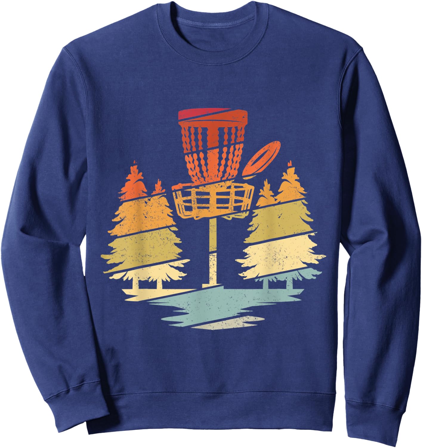 Disc Golf Vintage Disc Golf Sport Frisbee Fans Gift Golfer Sweatshirt - Sweatshirt | Navy