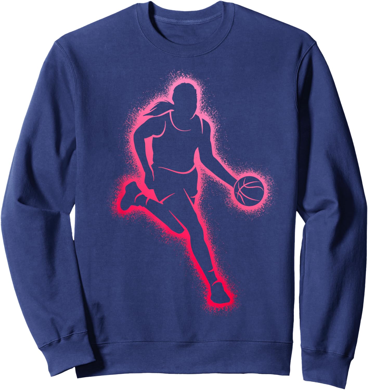 Basketball Player Girl Women Basketball Girls Sweatshirt - Sweatshirt | Navy